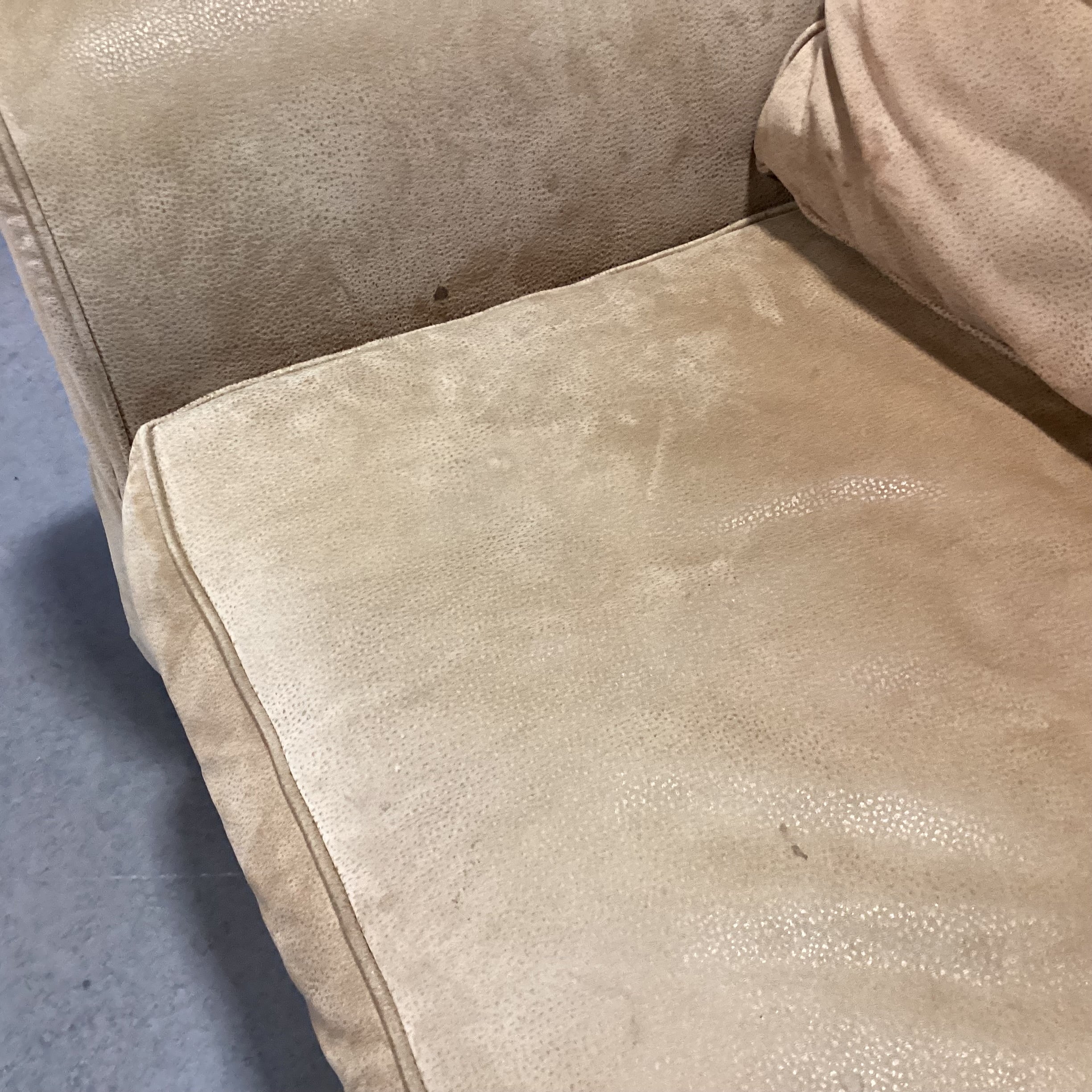 Golden Tan Leather Roll Arm Nailhead Sofa 86"x 40"x 32"