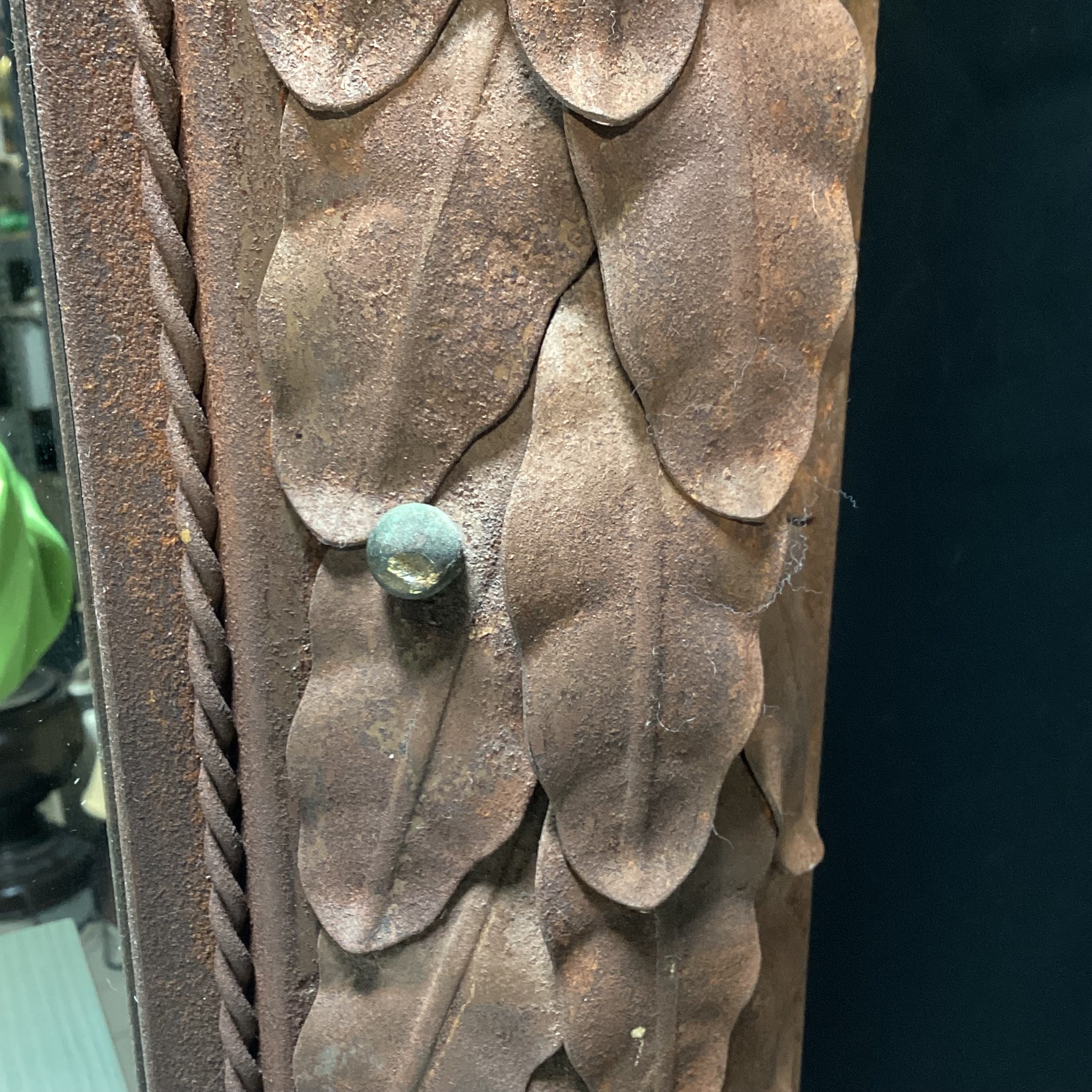 Wrought Iron Tied Foliage With Berries Wall Mirror 28" x 39"