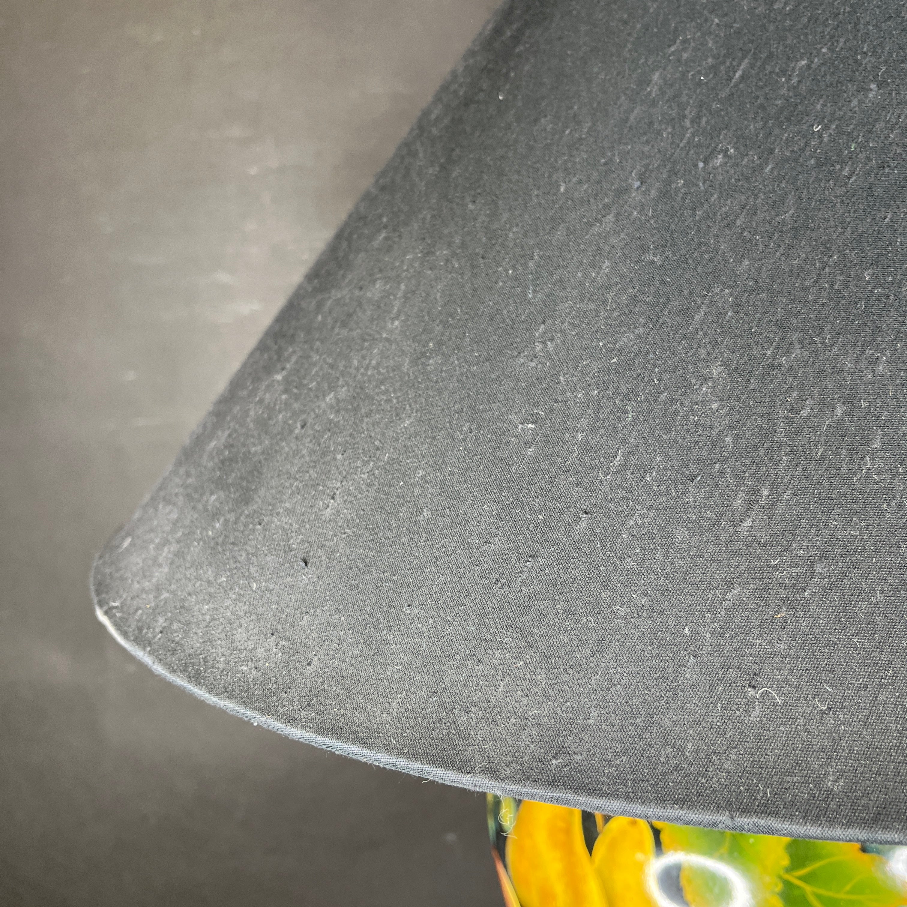 Frederick Cooper Black and Gold Fruit Porcelain Ginger Jar with Shade Table Lamp 25” Diameter @ Shade x 28”