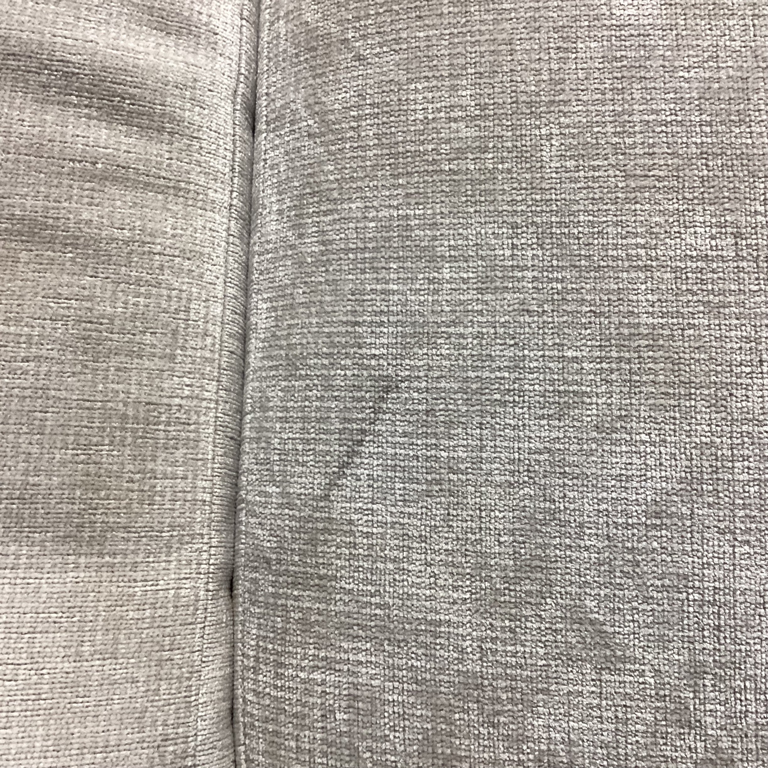 Henry Custom Upholstery Silver Dove Grey Velvet 2 Piece Modern Sectional 121"x 74"x 37"x 24"