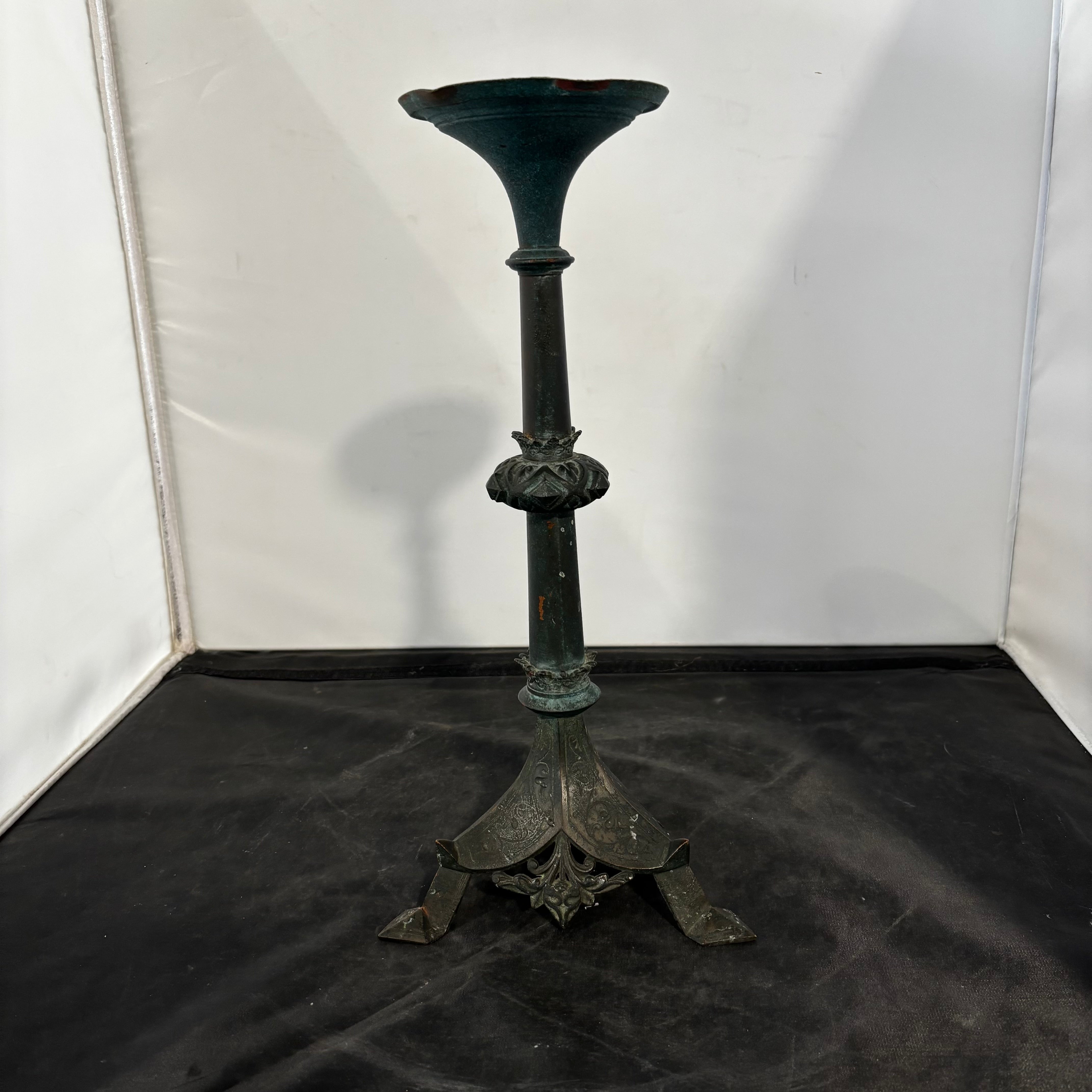 Pair of Vintage Bronze Candlesticks 14.25"x 7"