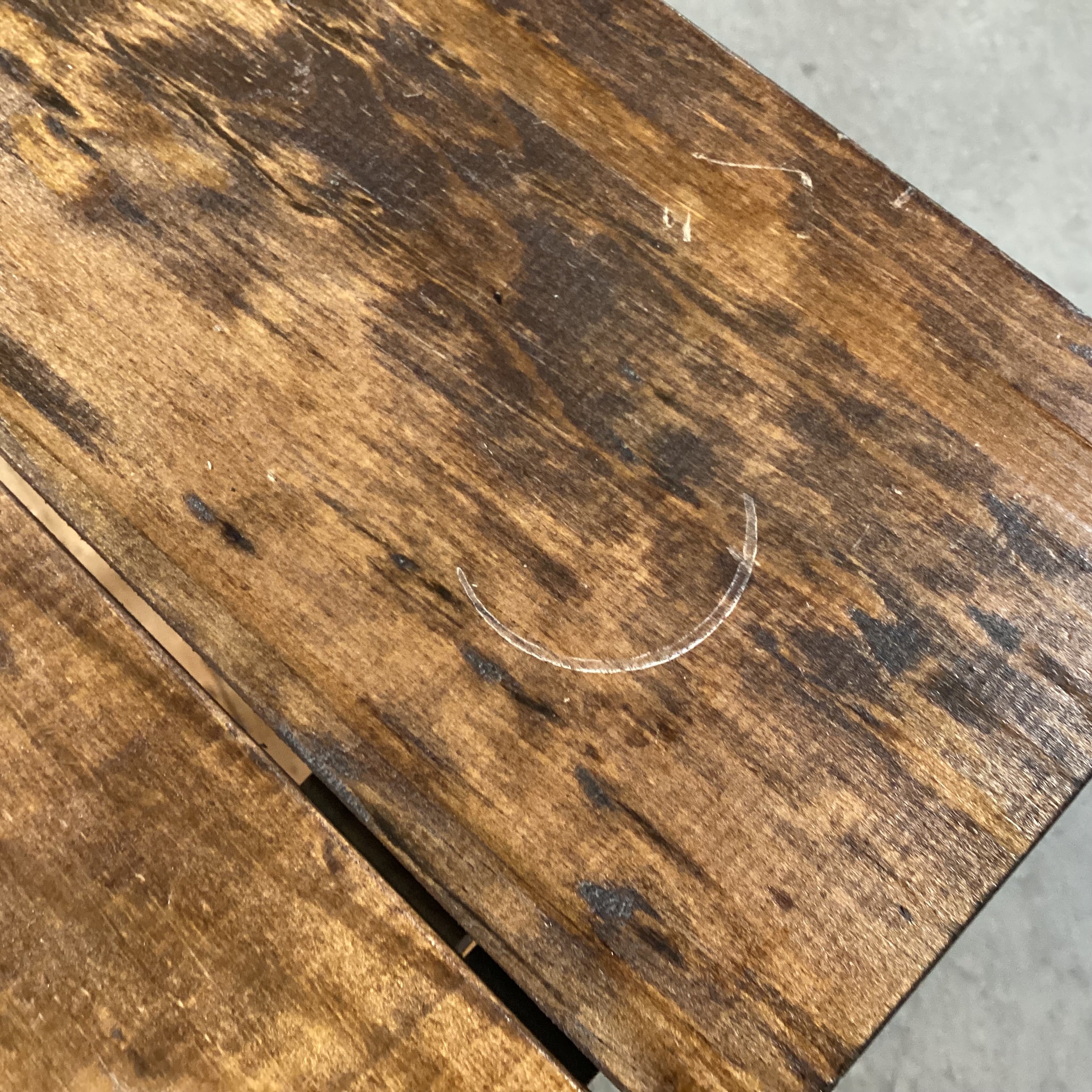 Finished Plank Wood & Iron Accent Table 24"x 18"x 24"