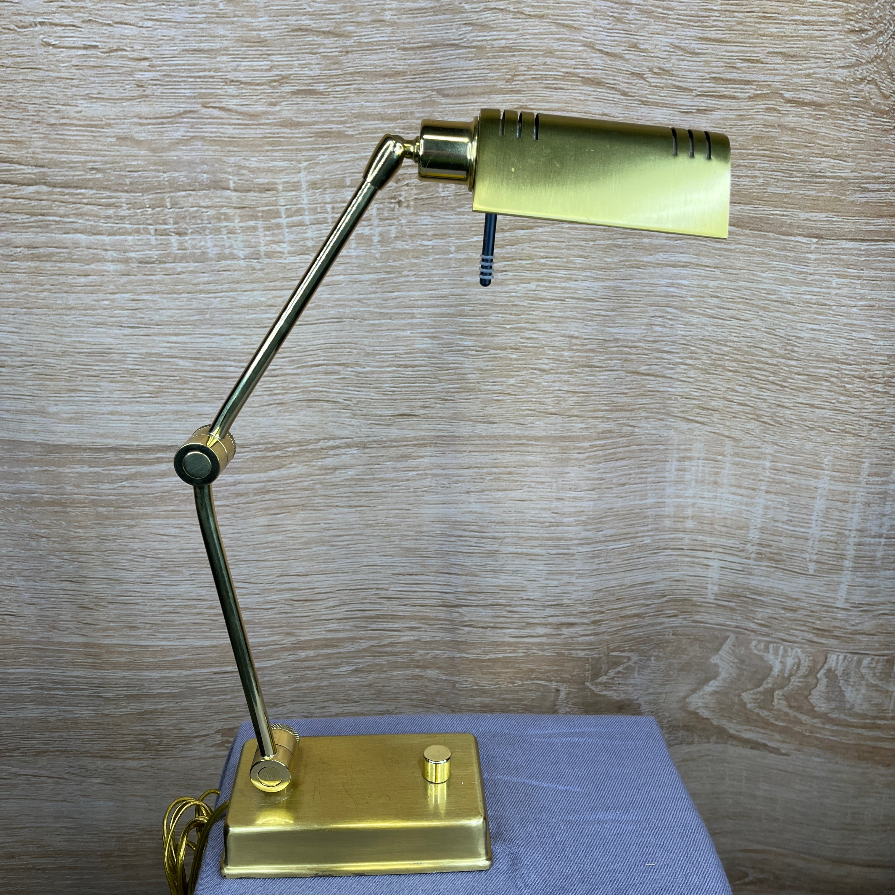 Vintage HoltKotter Solid Brass Adjustable Task Table Lamp 7.5"x 3.55"x 17.33"