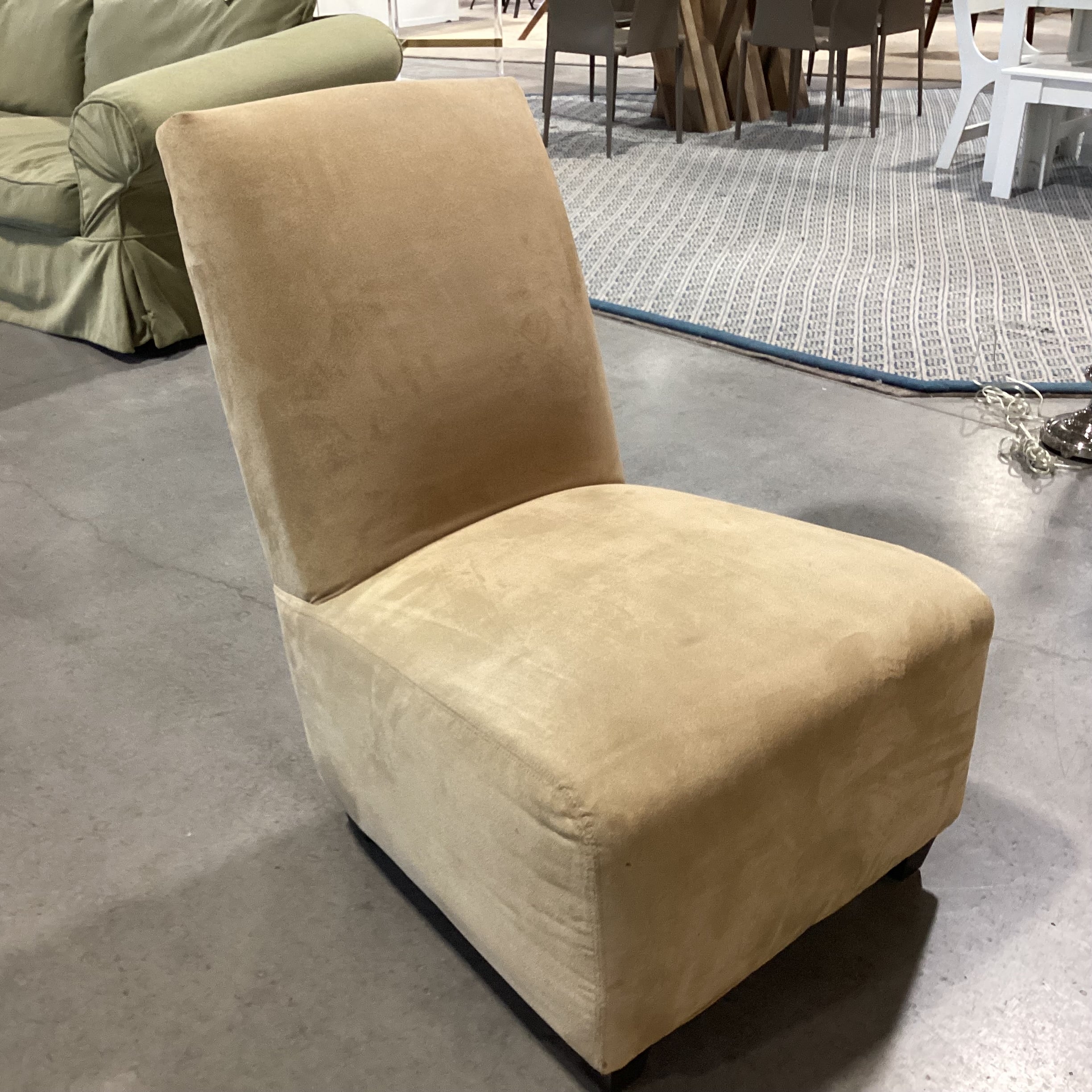 Golden Chair Furniture Tan Micro Suede Slipper Chair 26"x 33"x 36"