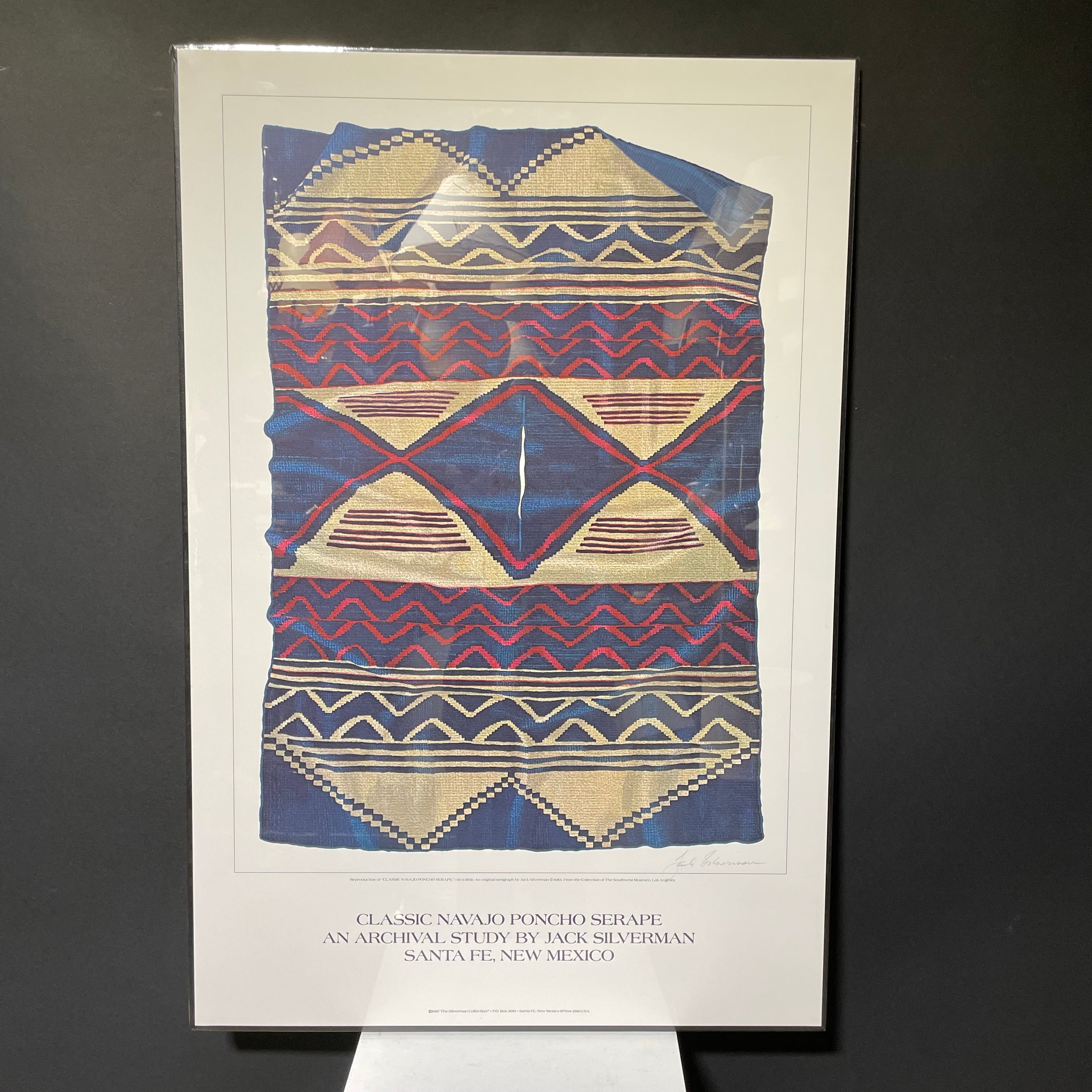 Jack Silverman Signed "Classic Navajo Poncho Serape" Poster Print Still In Plastic 24 1/2" x 36 1/2"