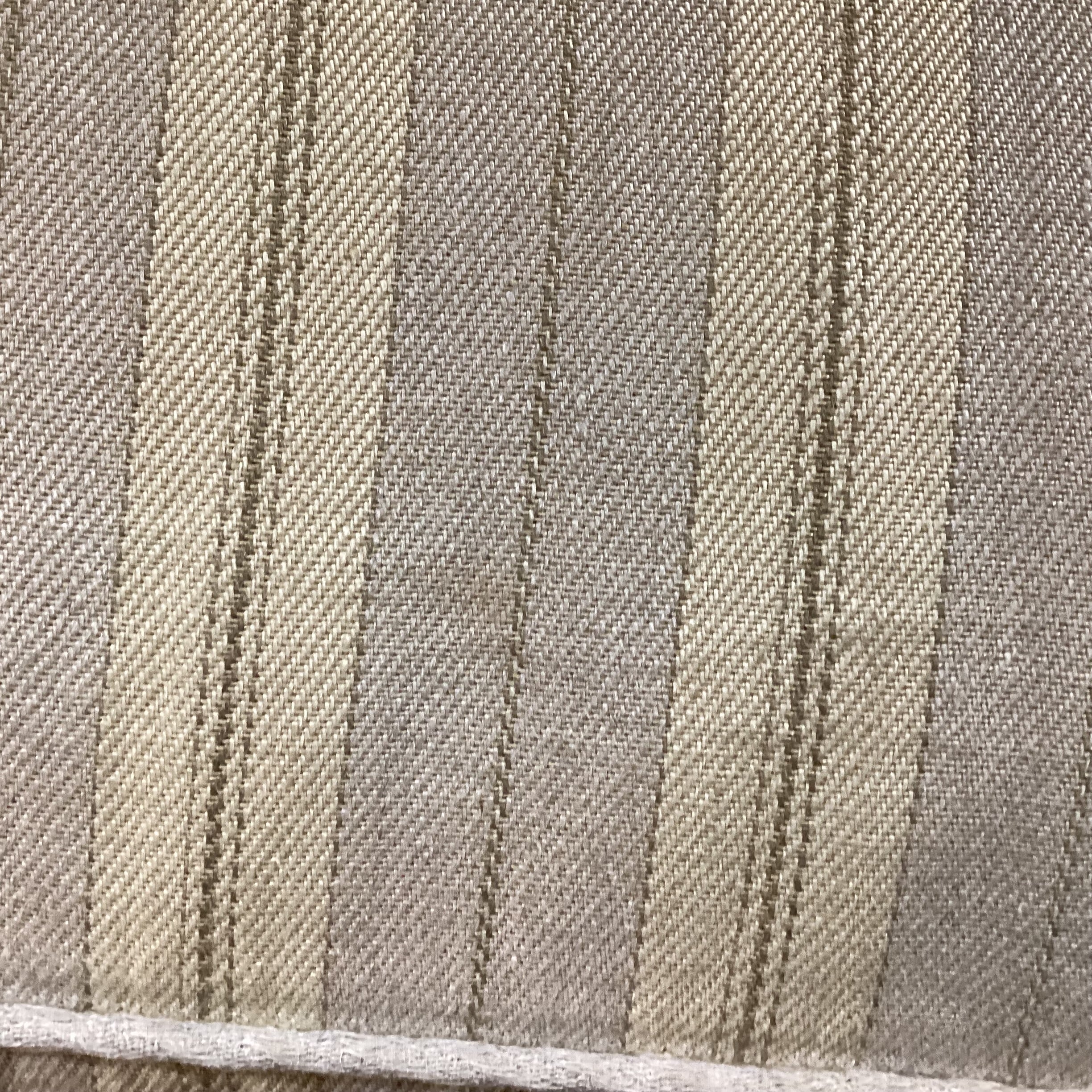 Custom Cream & Brown Woven Stripe Down Mix Long Sofa 111"x 44"x 39"