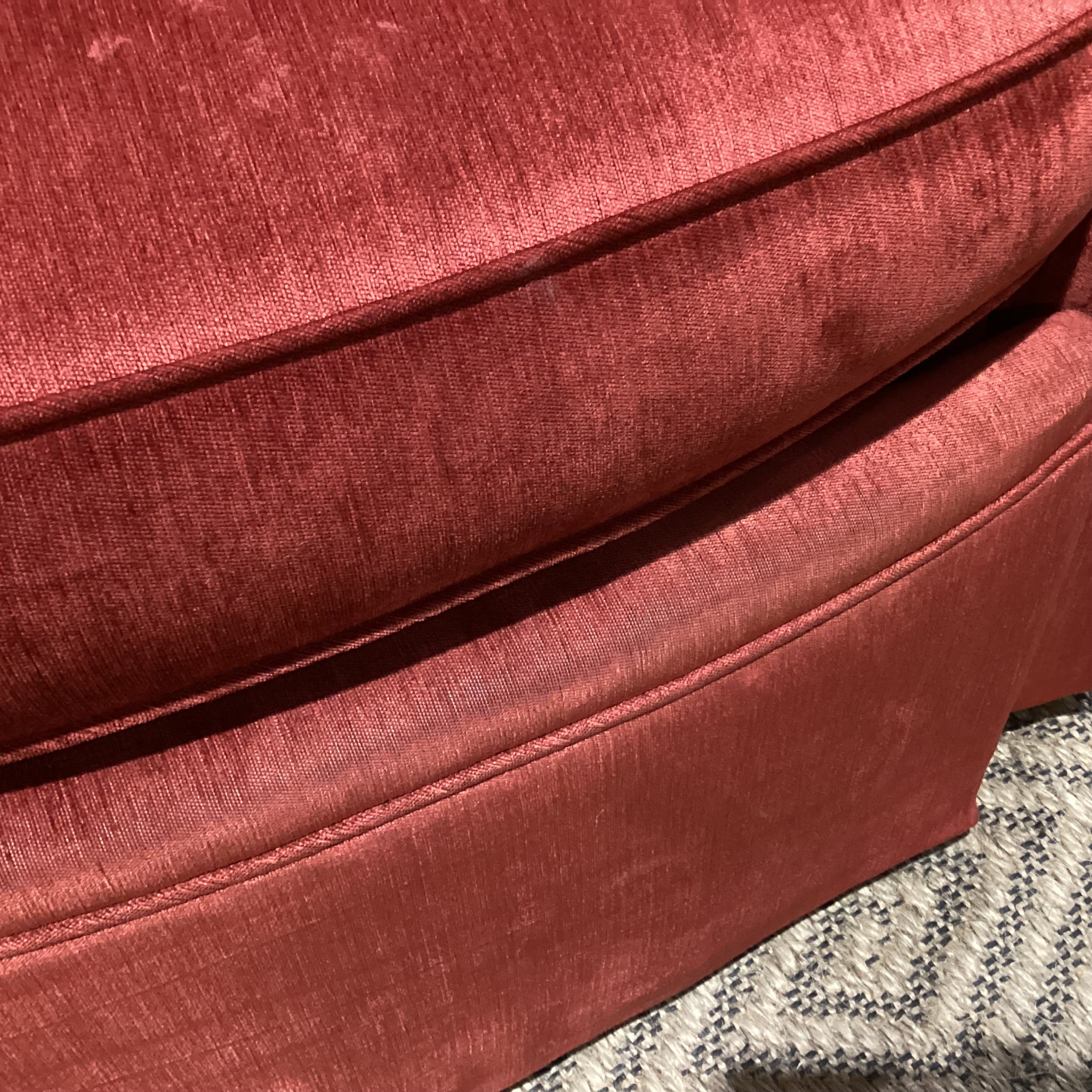 Red Ribbed Velvet Recliner Chair 34"x 36"x 38"