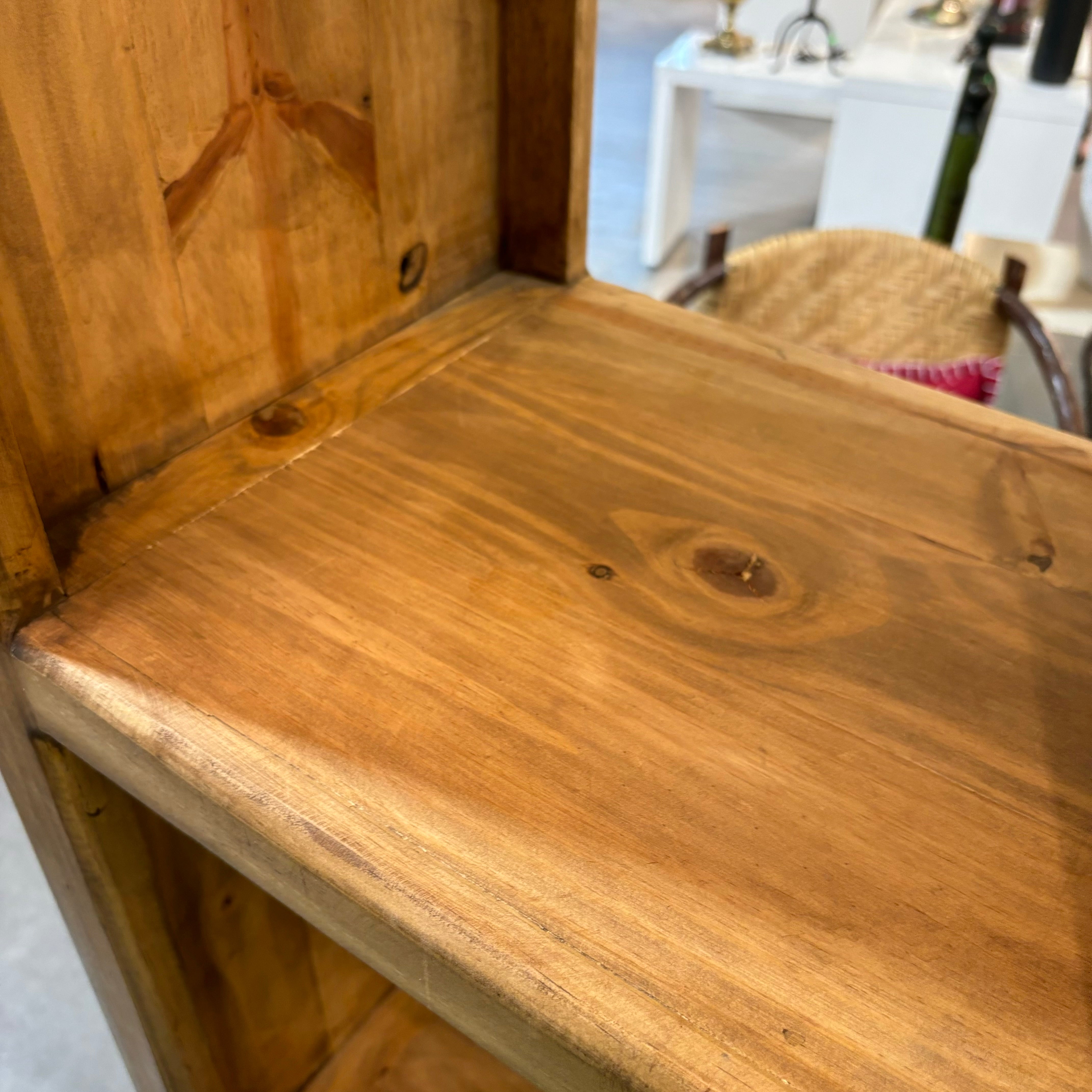 Natural Style Solid Pine 9 Cubby with 3 Drawers Bookcase 49"x 14"x 75"