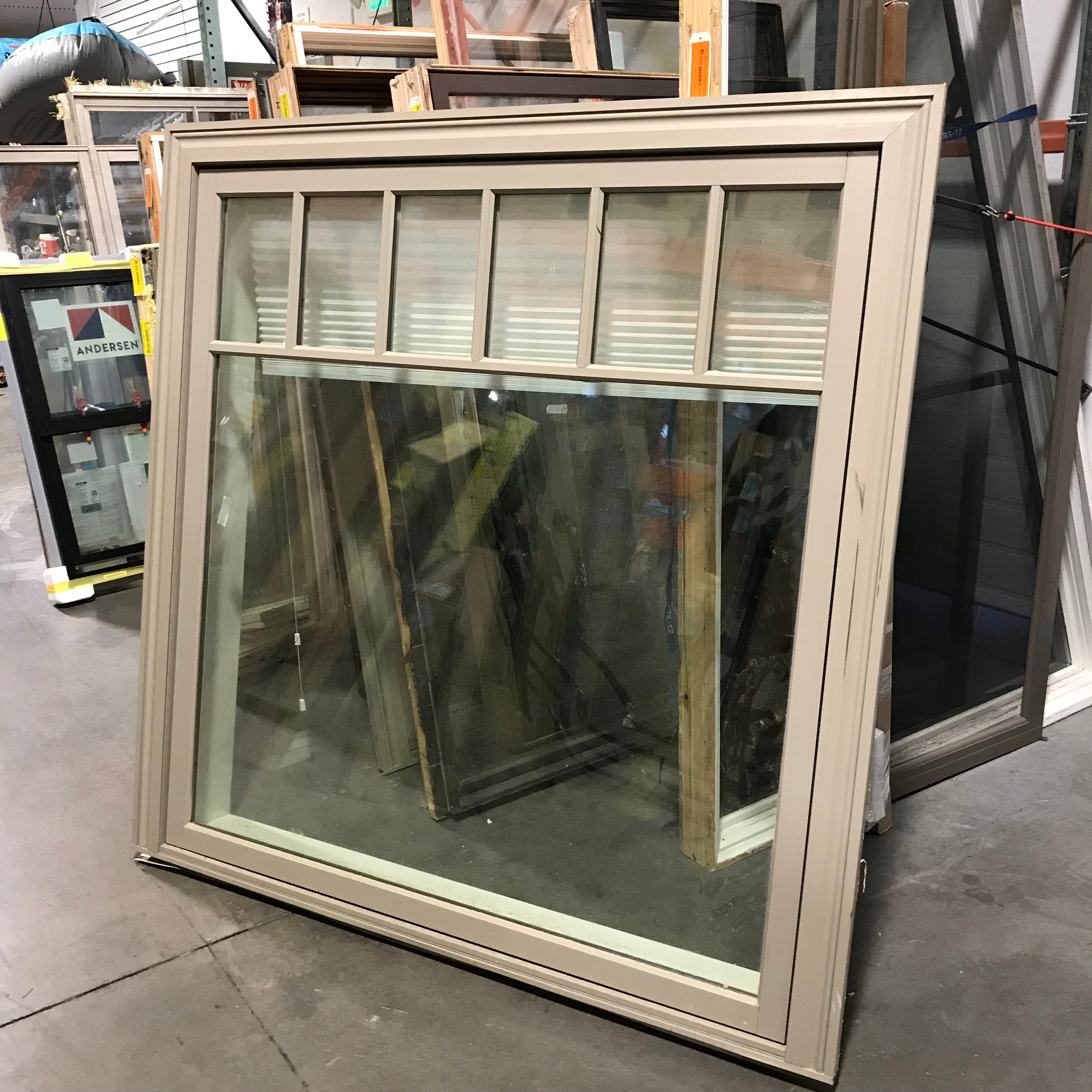 60"x 62"x 7.5" Tan Metal Clad 6 Upper Pane 1 Fixed Lower Pane