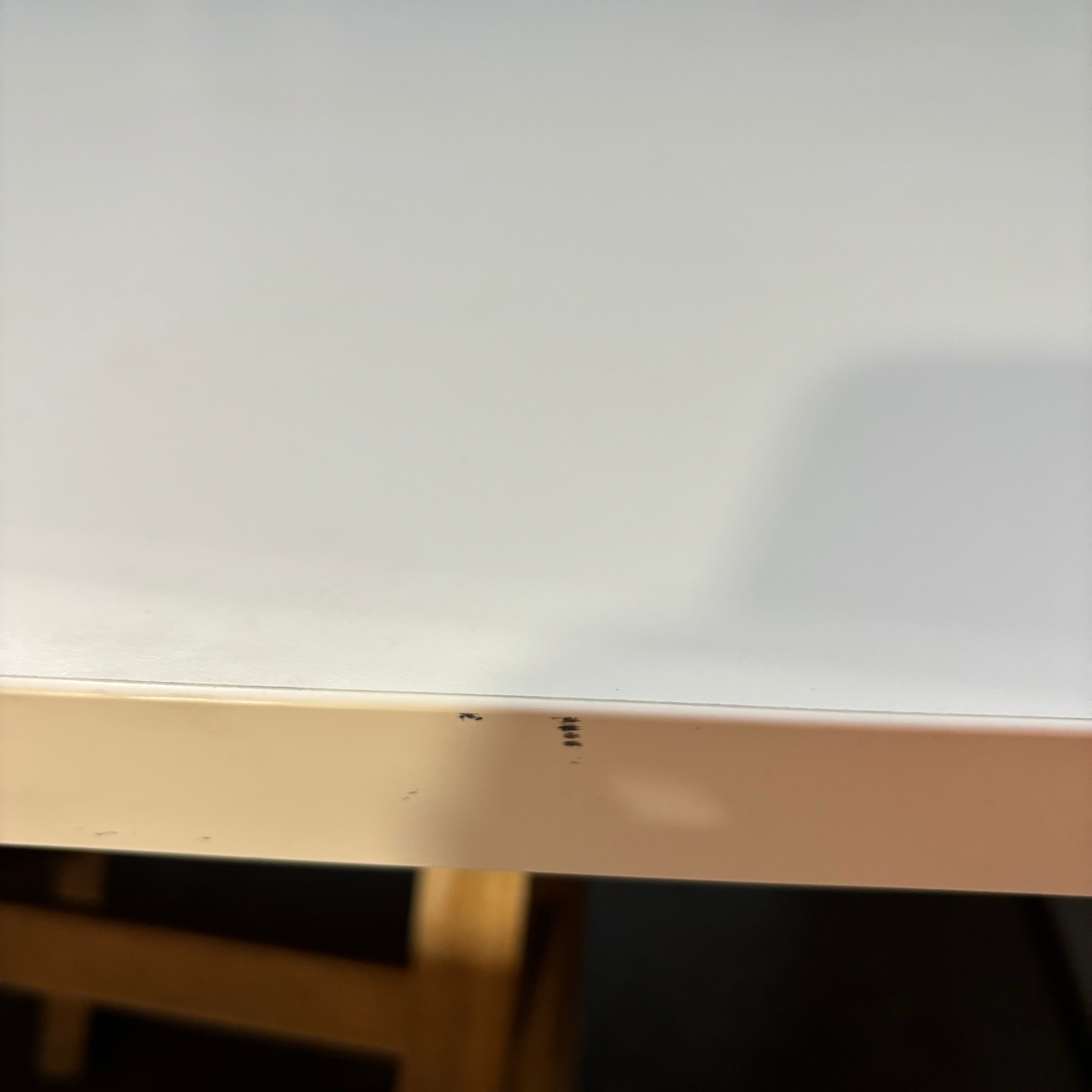 Herman Miller White Laminate Top with Steel Square Base Desk 66"x 29"x 29"