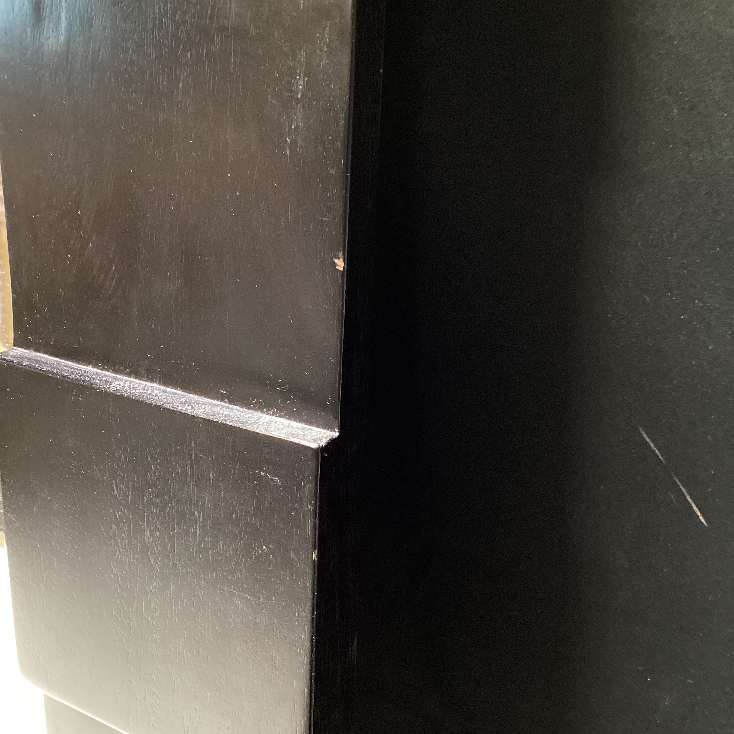 Modern Beveled Edge Geometric Dark Wood Mirror 35" x 45"