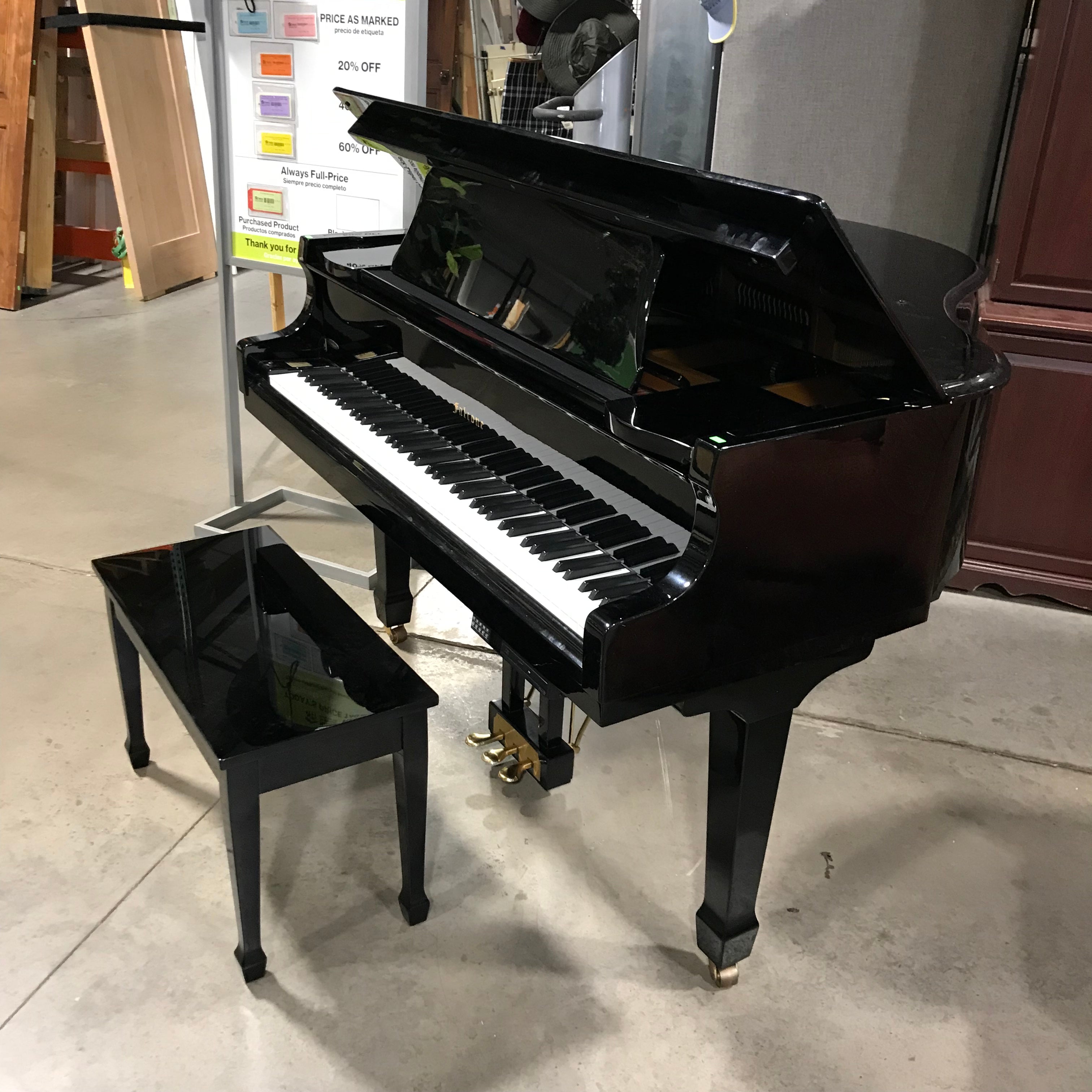 Falcone Piano Baby Grand GF-42 Black EBY-PL Serial ID8220 Self Playing Piano Plus Bench and Some Player CDs