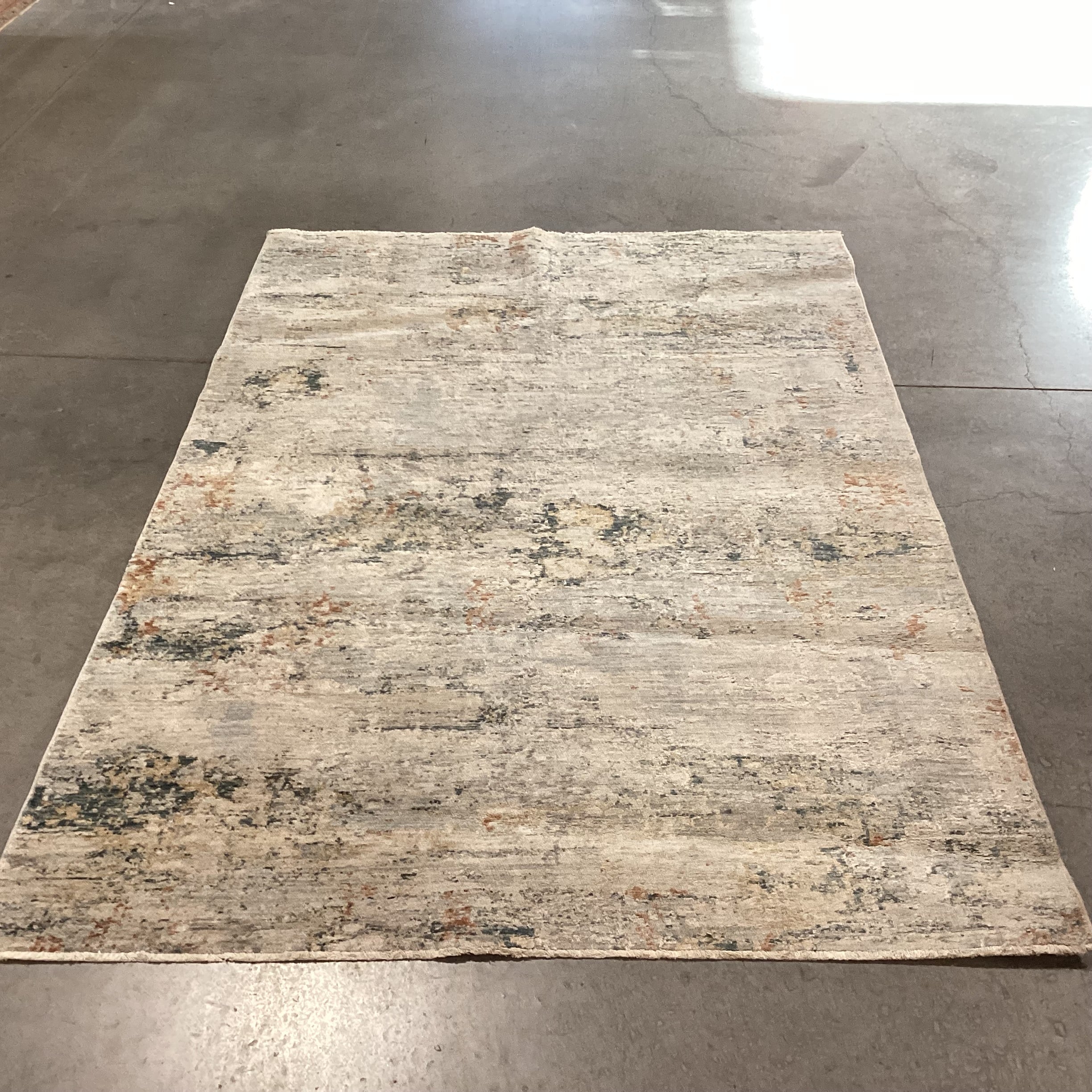 Surya LaiLa Grey Blue Rust Flatweave Poly Rug 5'x 7'5"