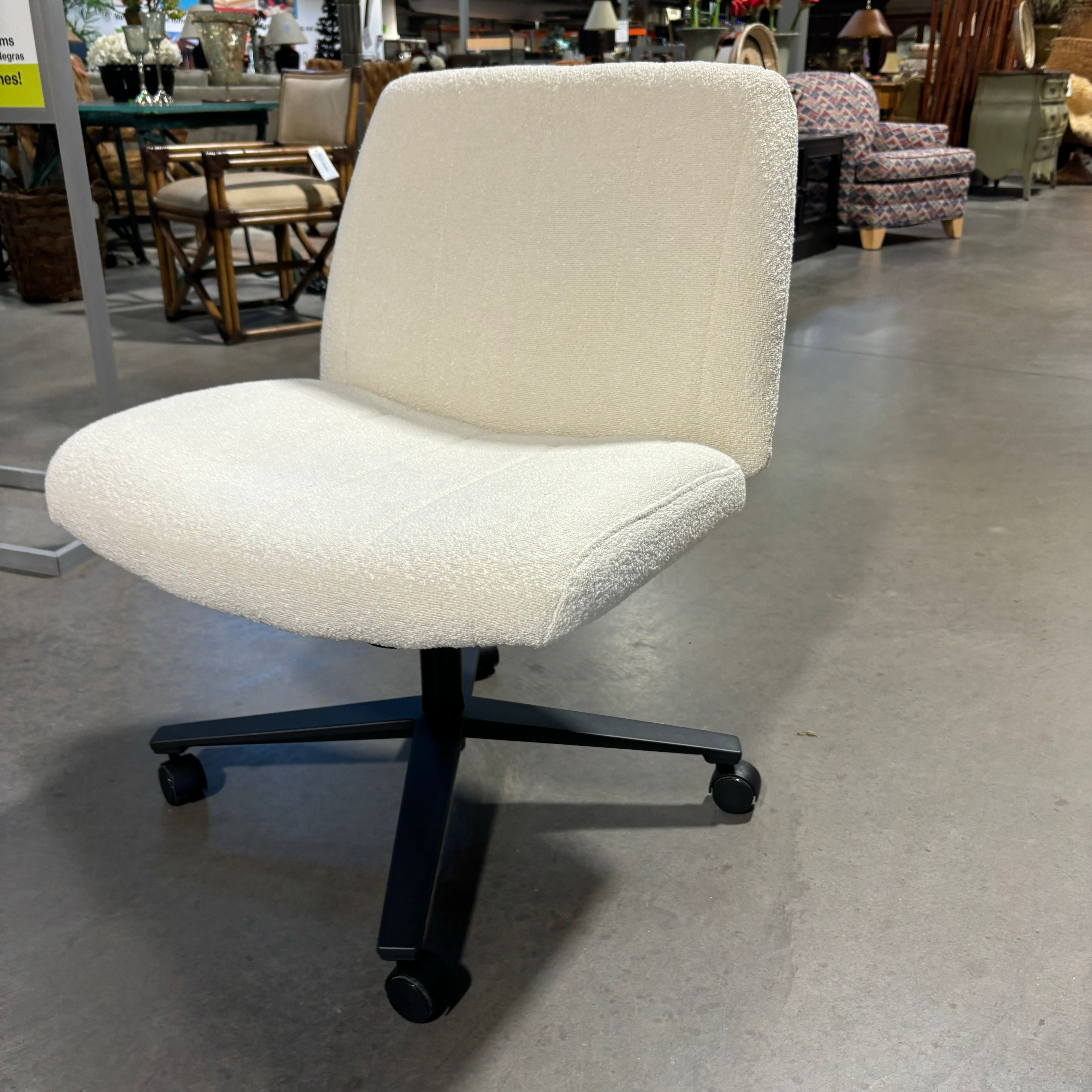 Target Micro Boucle Rolling Swivel Office Chair 26"x 26"x 34"