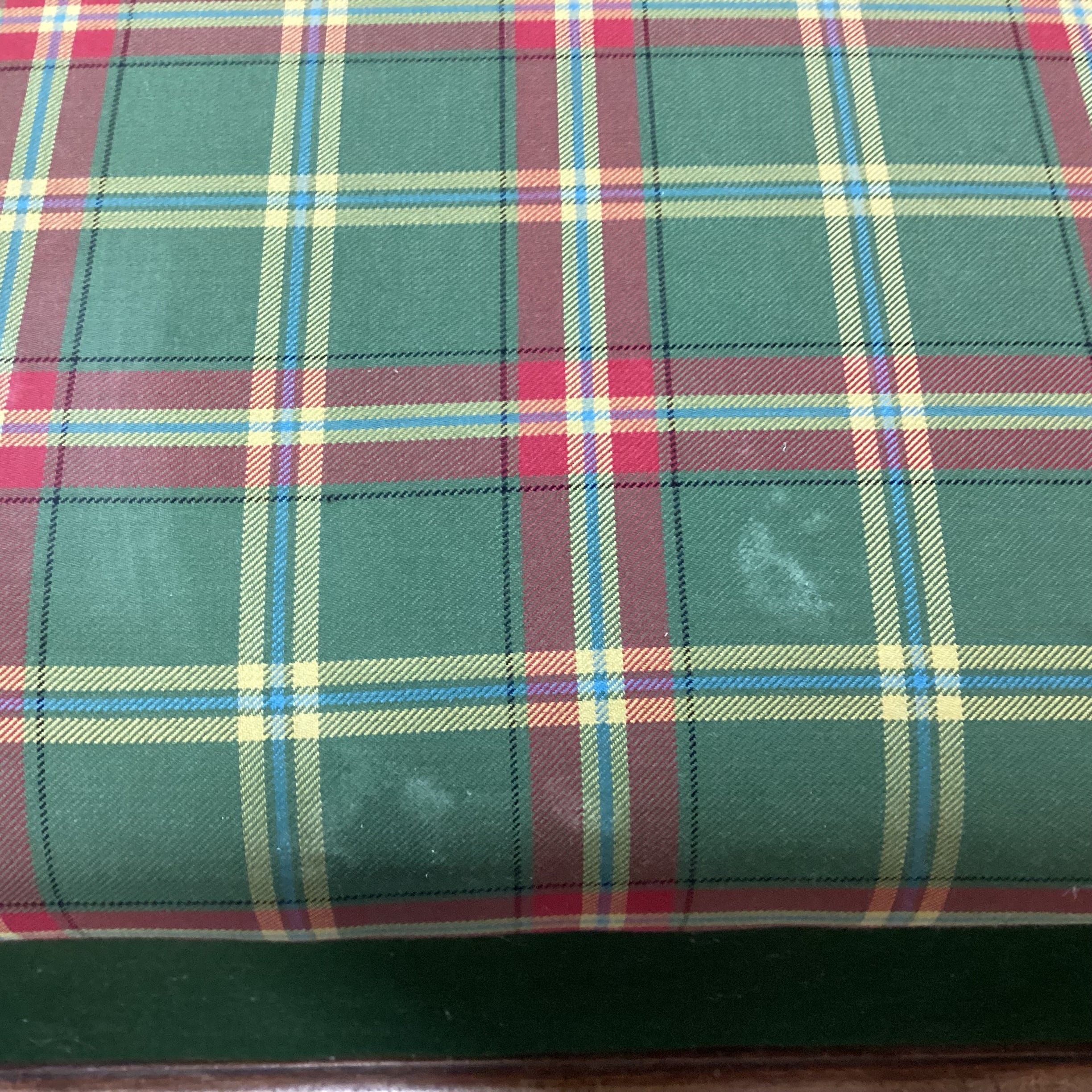 Green & Plaid Lionshead Handles Trunk Style with Storage Ottoman 24"x 20"x 17"