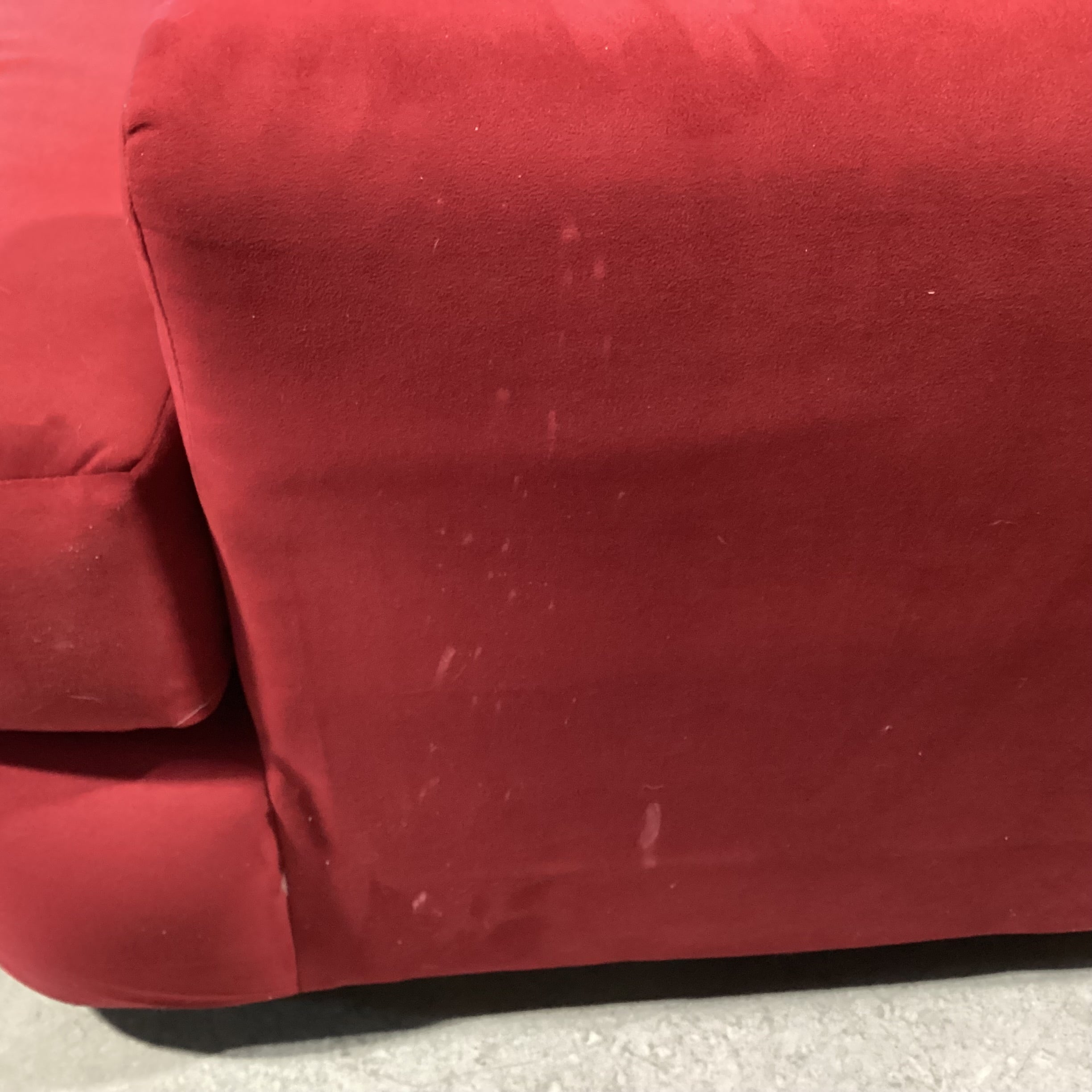 Red Plush Velvet Oversized Chair 50"x 43"x 33"