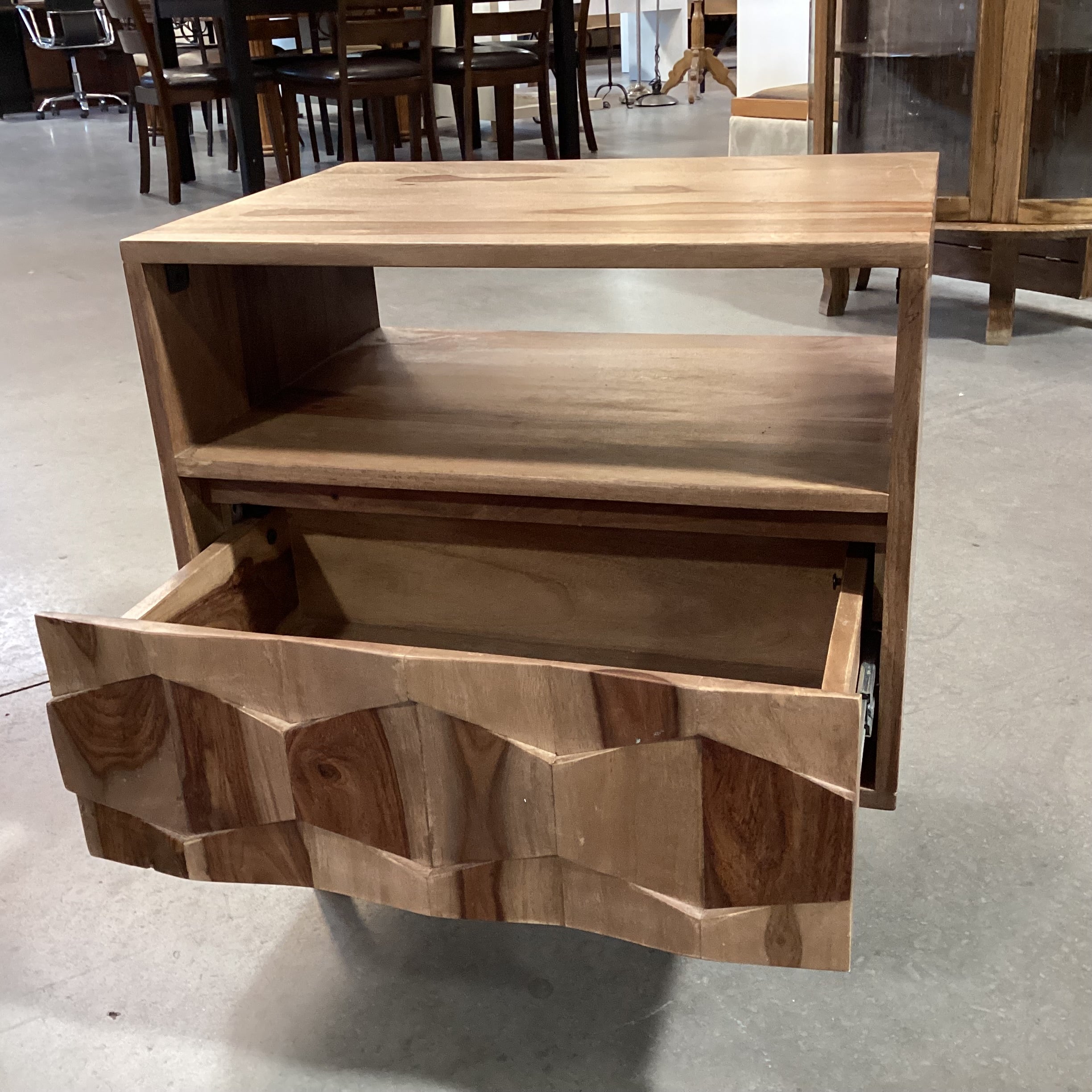 Moes Home Mid Century Style Wood with 1 Drawer & Open Cubby End Table 22"x 16"x 22"