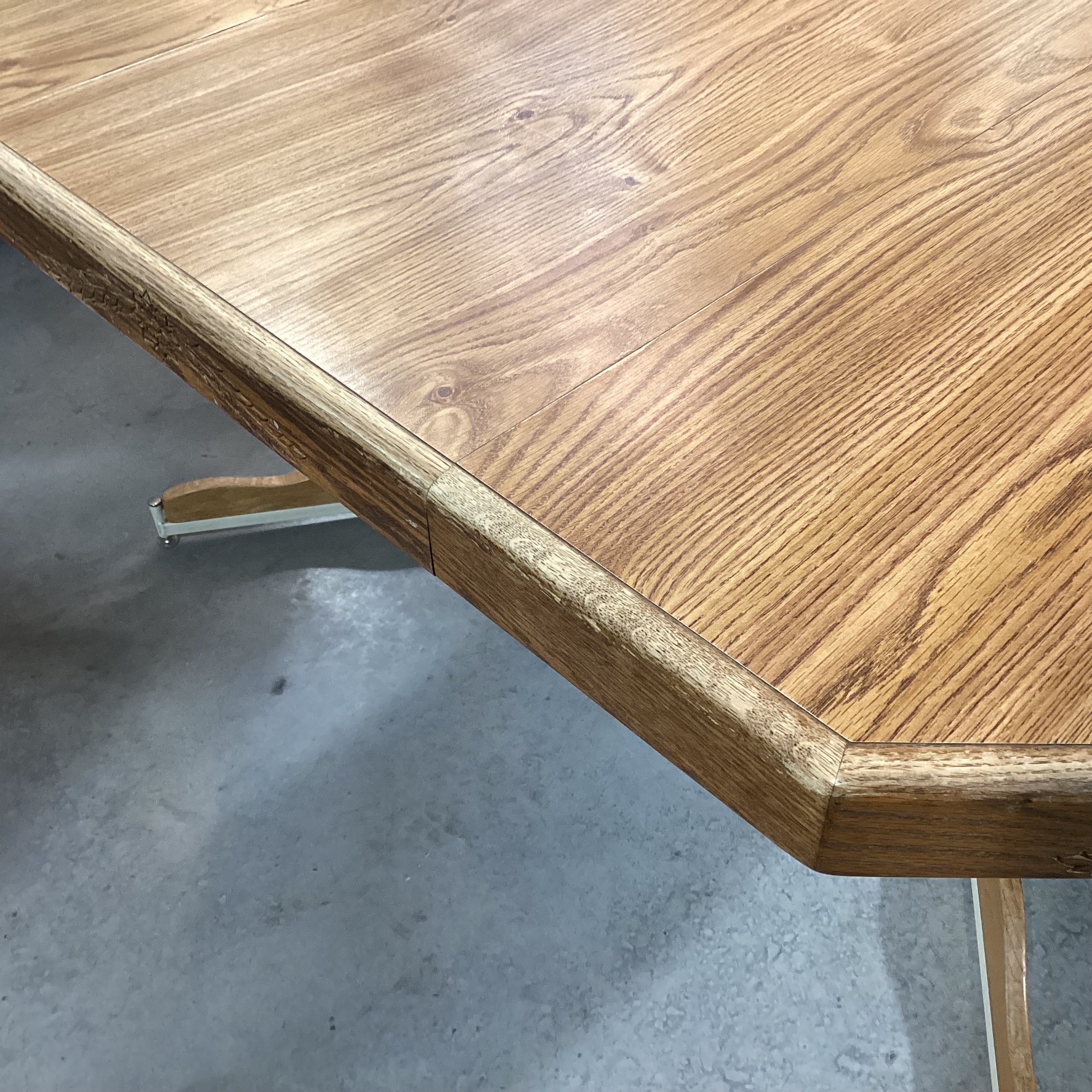Vintage Wood Style Laminate Wood &Metal 1 Leaf Dining Table 60"x 42"x 29"