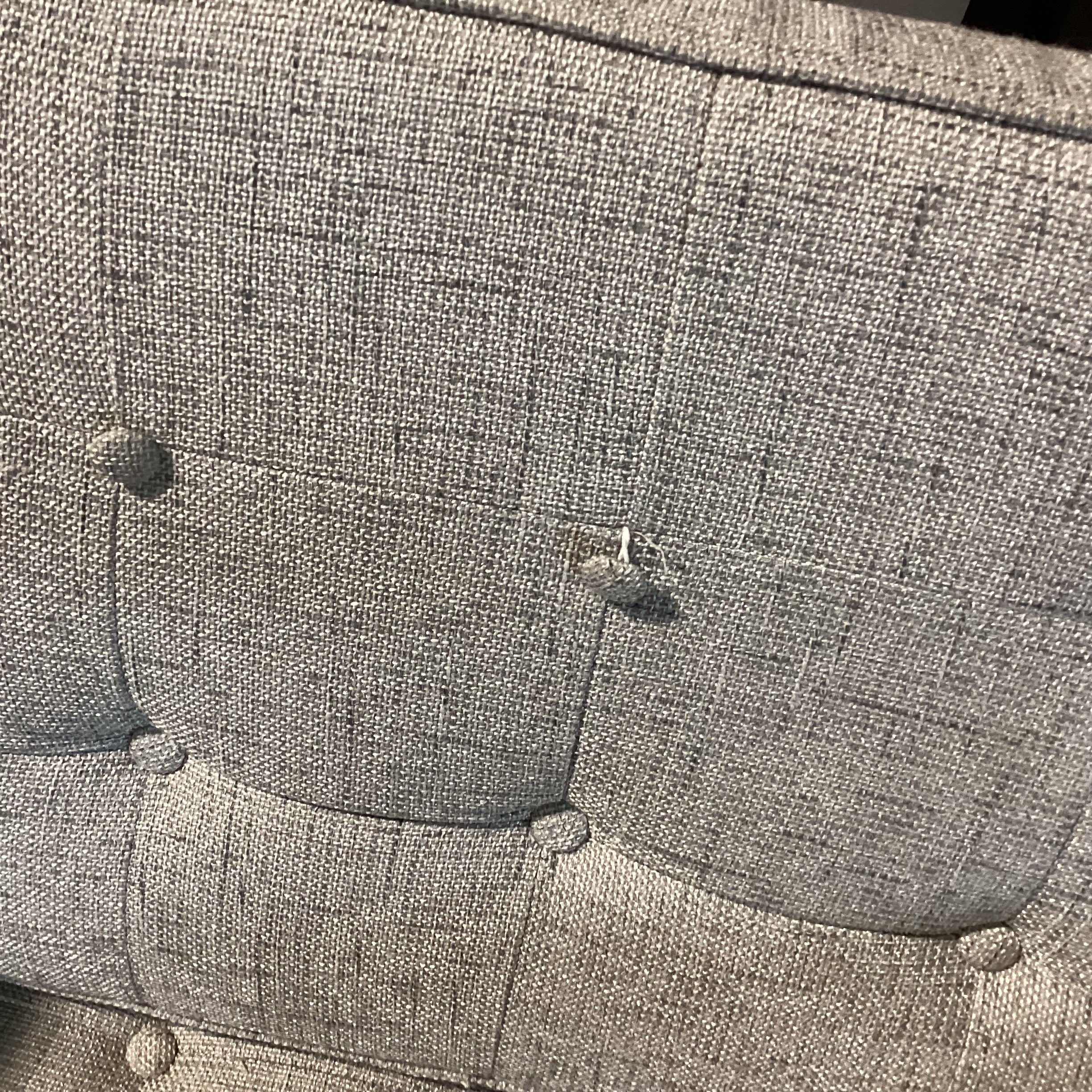 Modern Heathered Grey Woven Button Tufted & Chrome Chair 31"x 19"x 28.5"