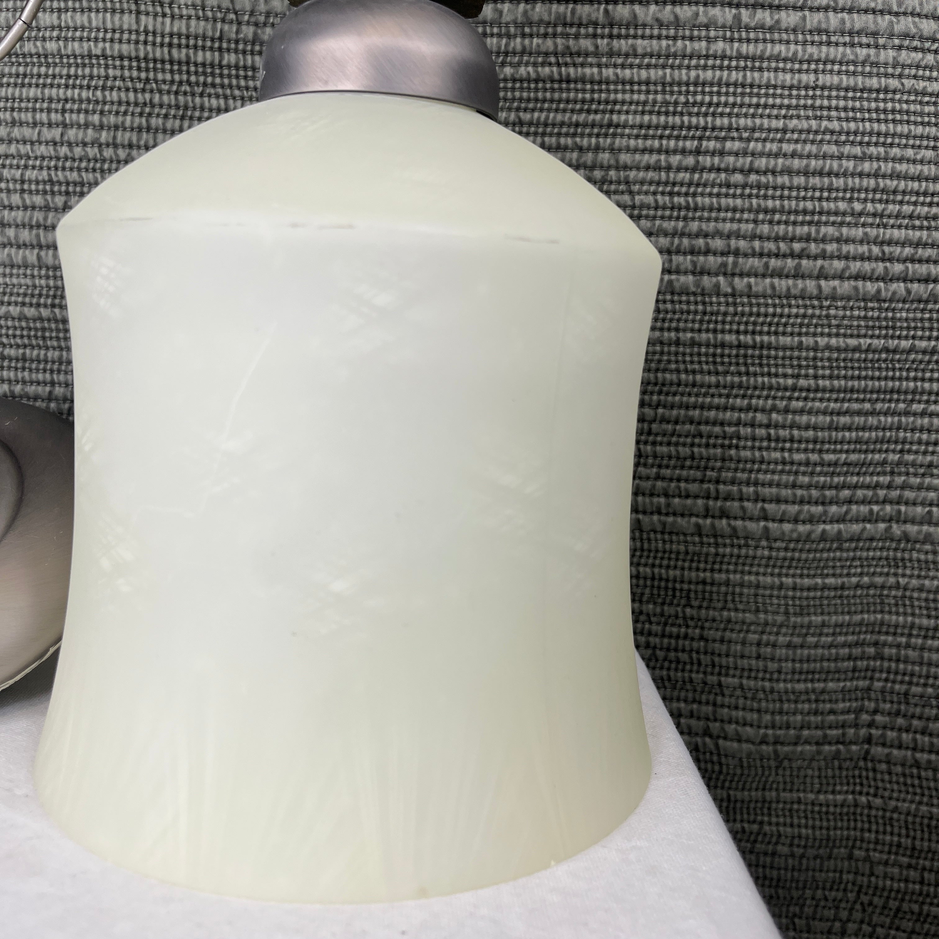 Minka Lavery 1-Light Stone and Frosted Glass Ceiling Pendant 7" Diameter @ Shade x 18.75"