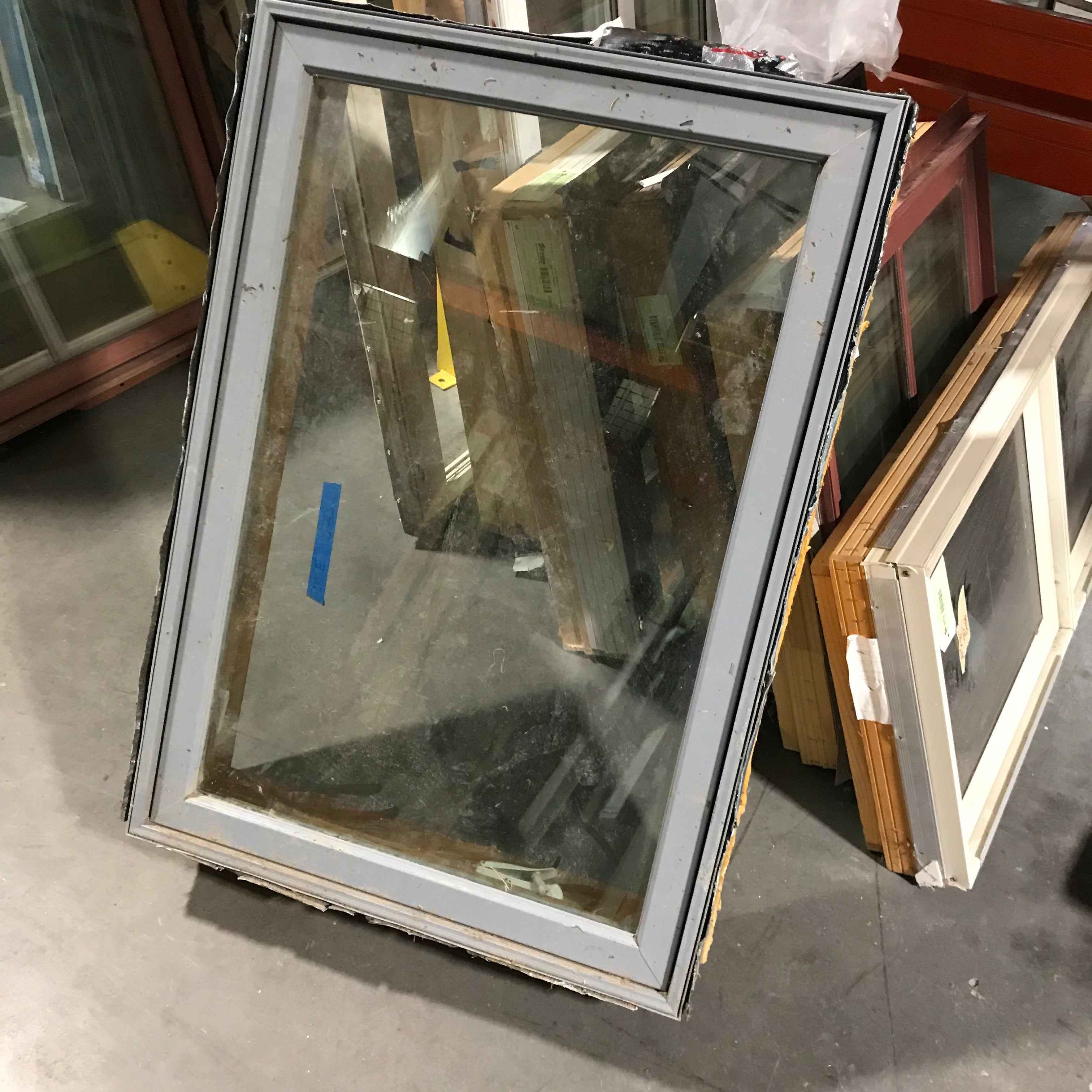 29"x 41"x 8.25" Gray Metal Clad Single Casement Exterior Window