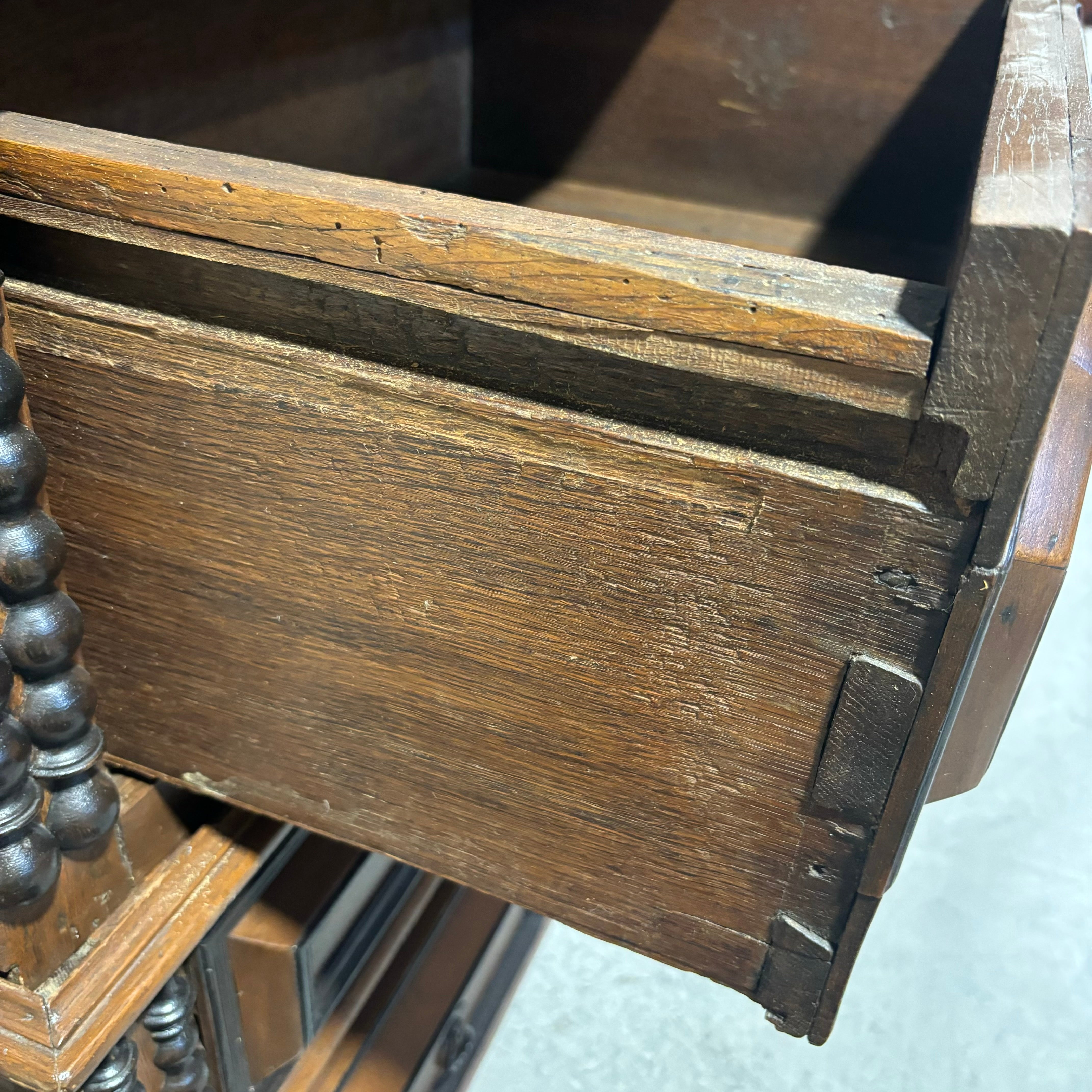 Dark Finish Carved Wood Detail 4 Drawer Rustic Panel Style Dresser 37"x 21"x 39"