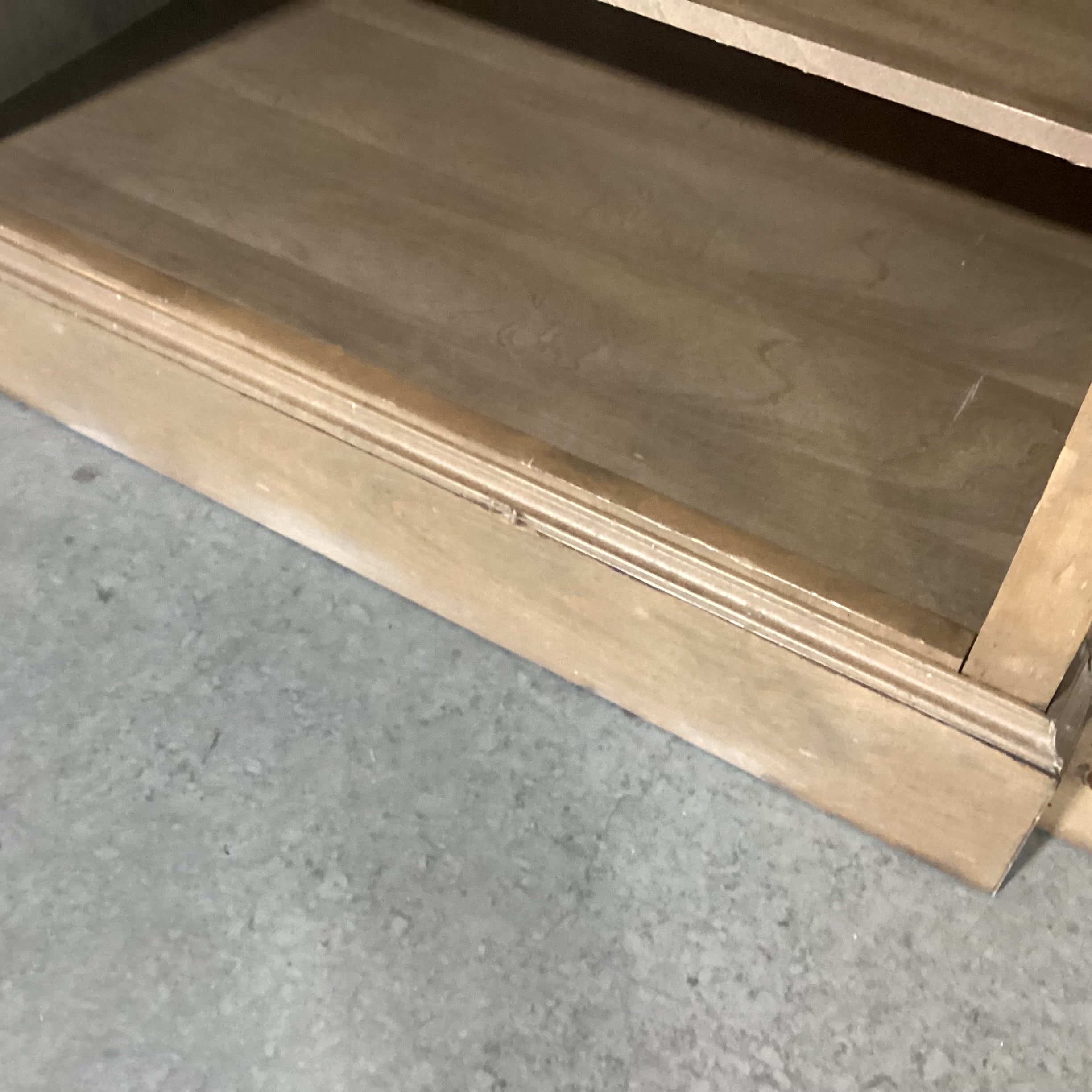Light Greige Distressed Pine 2 Glass Door with Shelves Console Credenza 74"x 20"x 32.5"