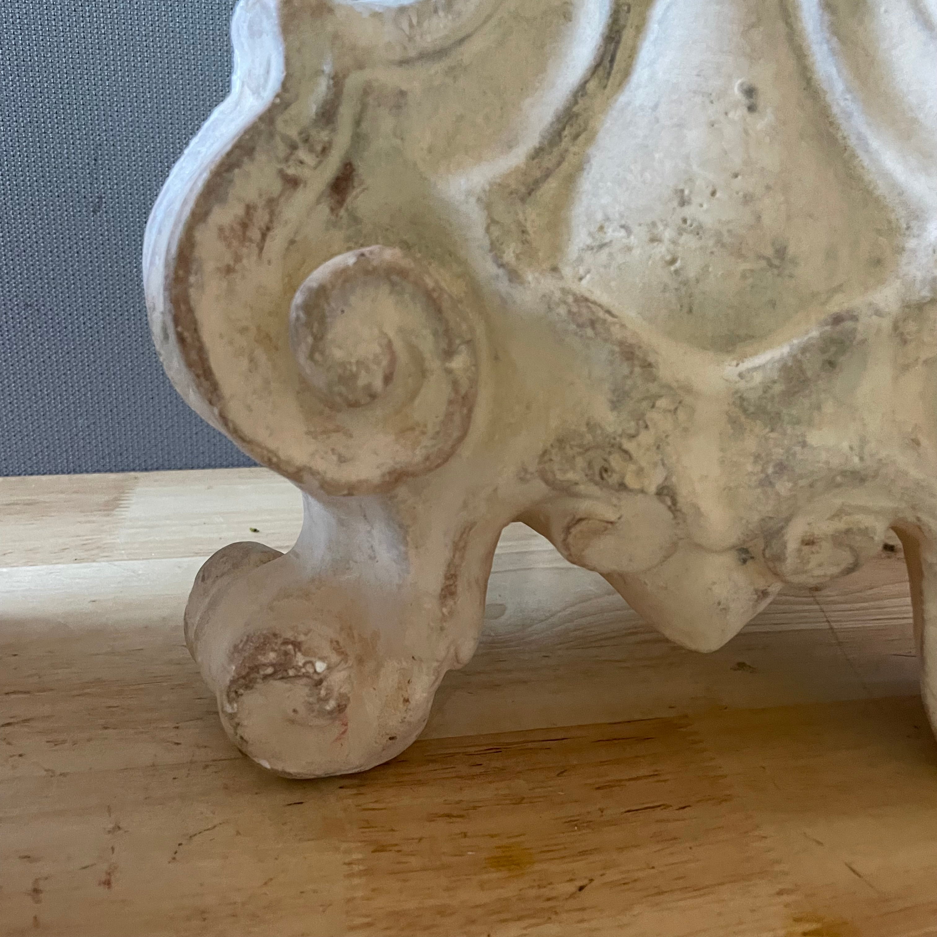 Vintage Baroque Style Composite Floor Candlesticks, Pair, 9.5"x 32"
