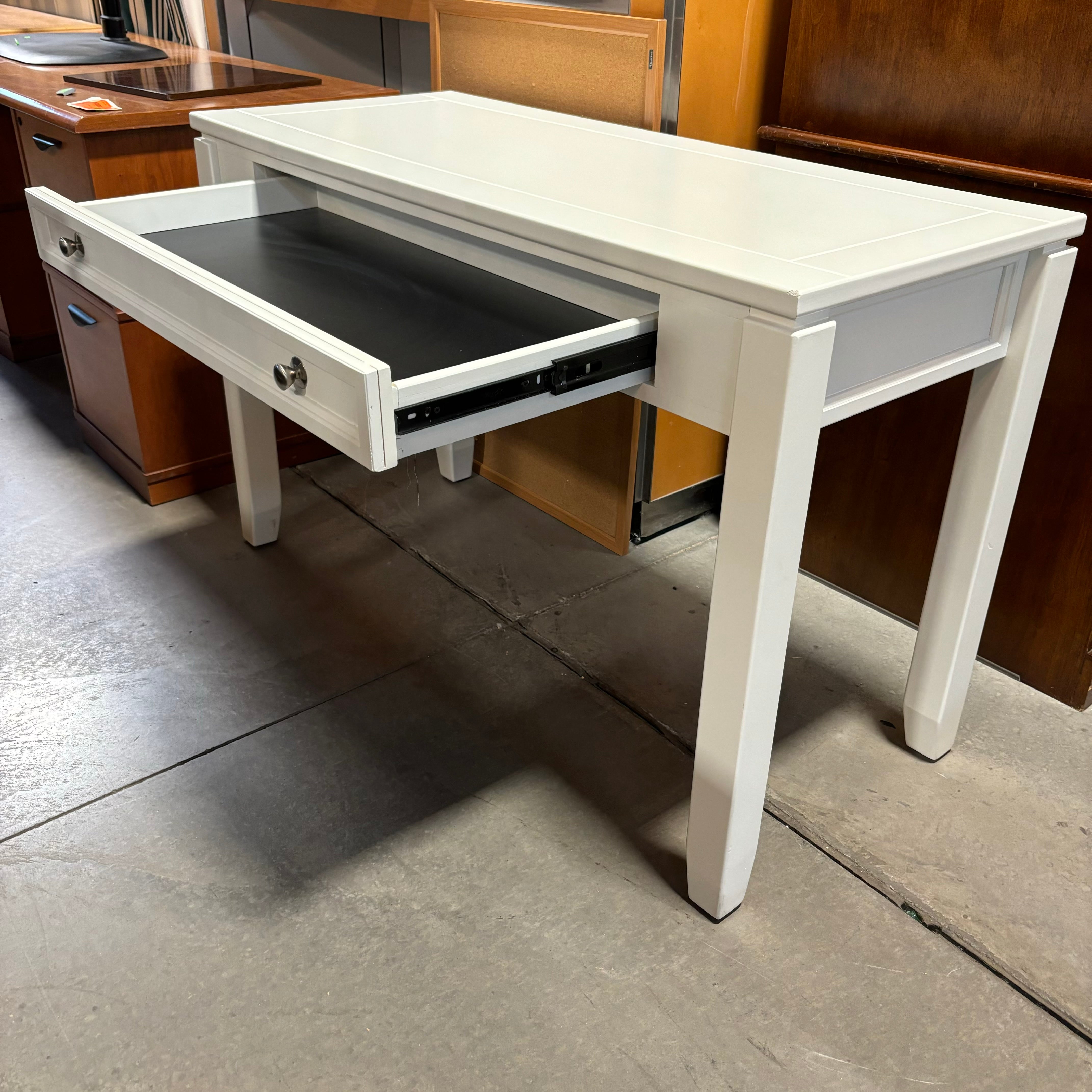 Orange Wood Style Laminate & Steel Multi Surface L Shaped Desk 55.5"x 45.5"x 39.5"