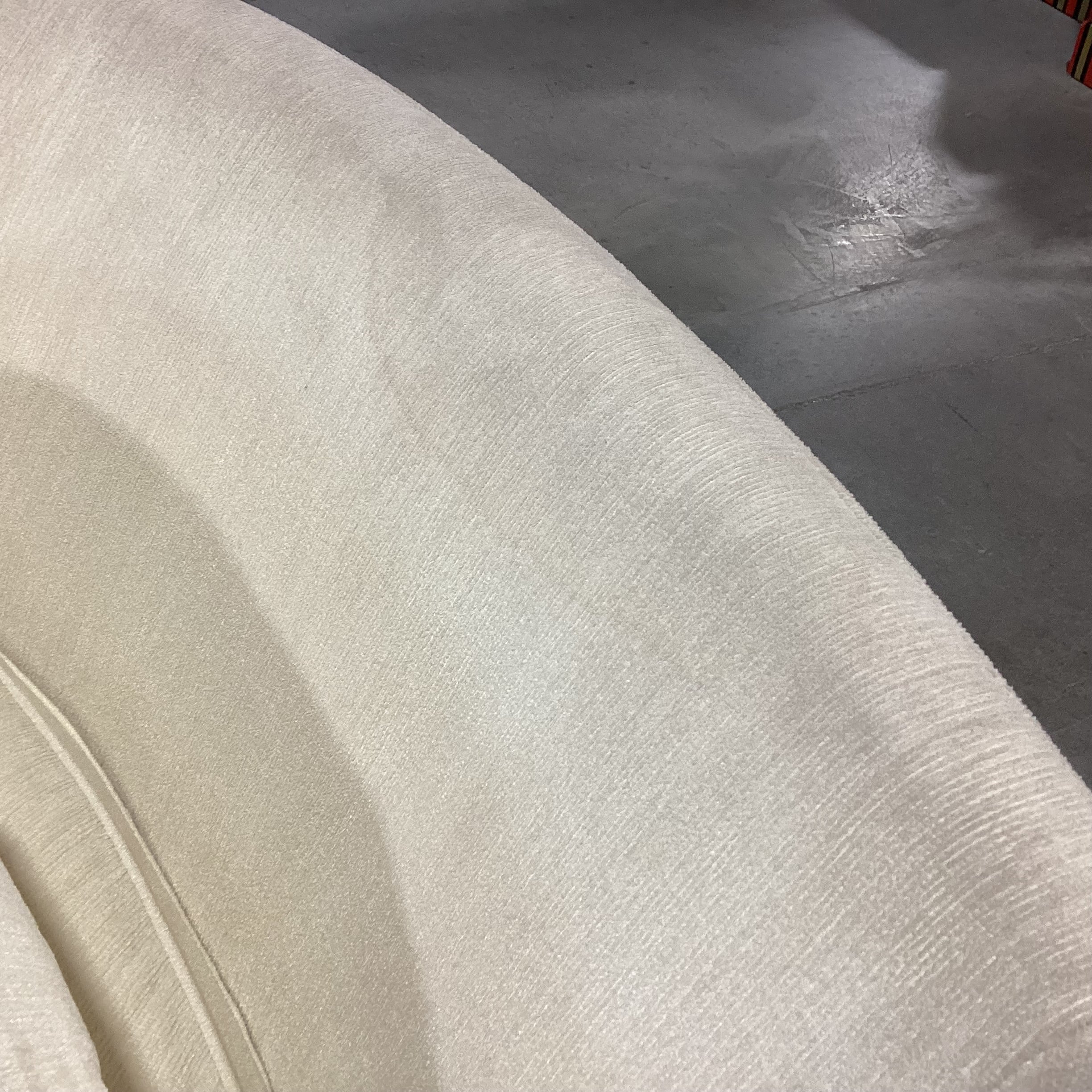 Cream Chenille Woven 4 Piece with Ottoman Sectional 107"x 107"x 41"x 31"