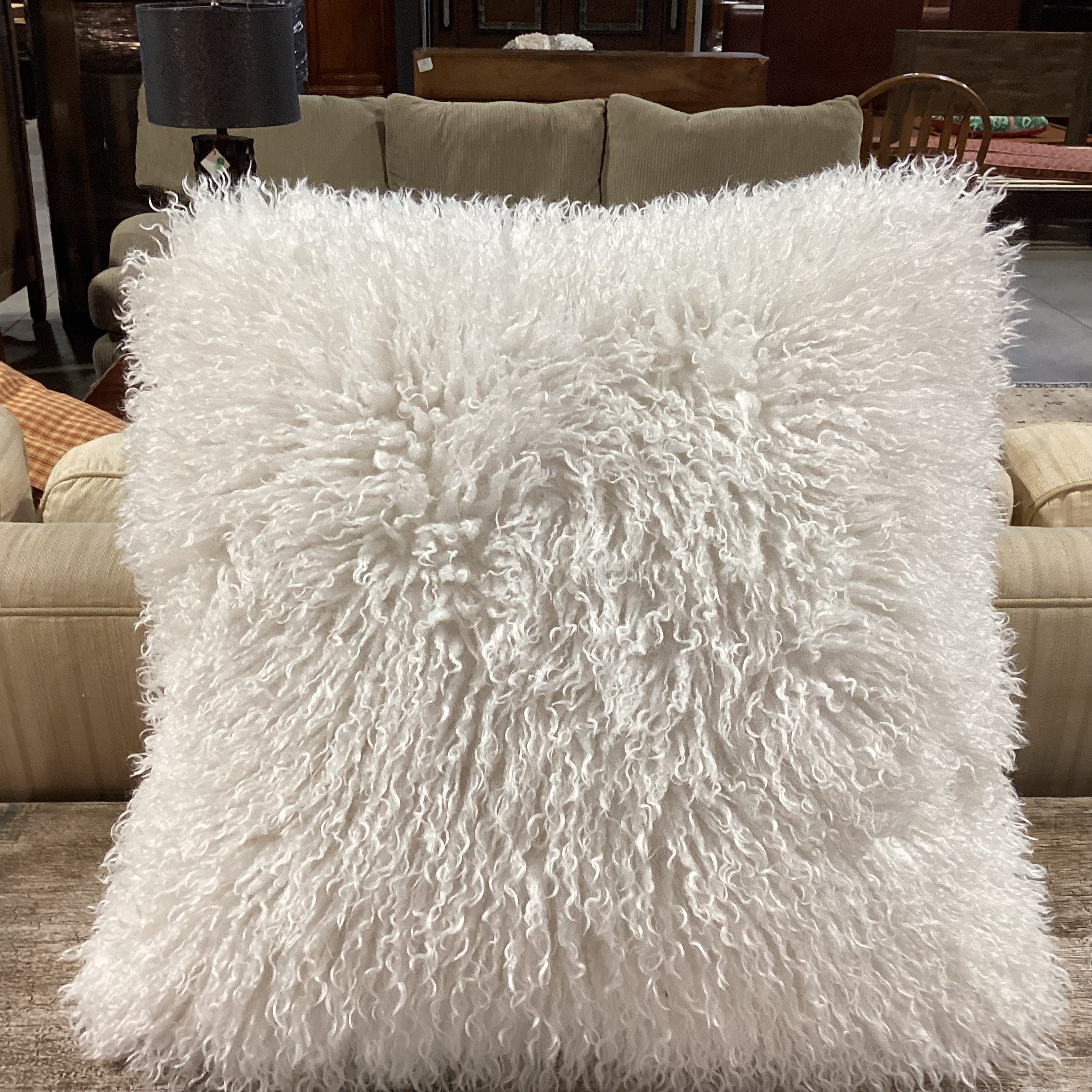 Mongolian Lamb Accent Pillow 22"x 22"