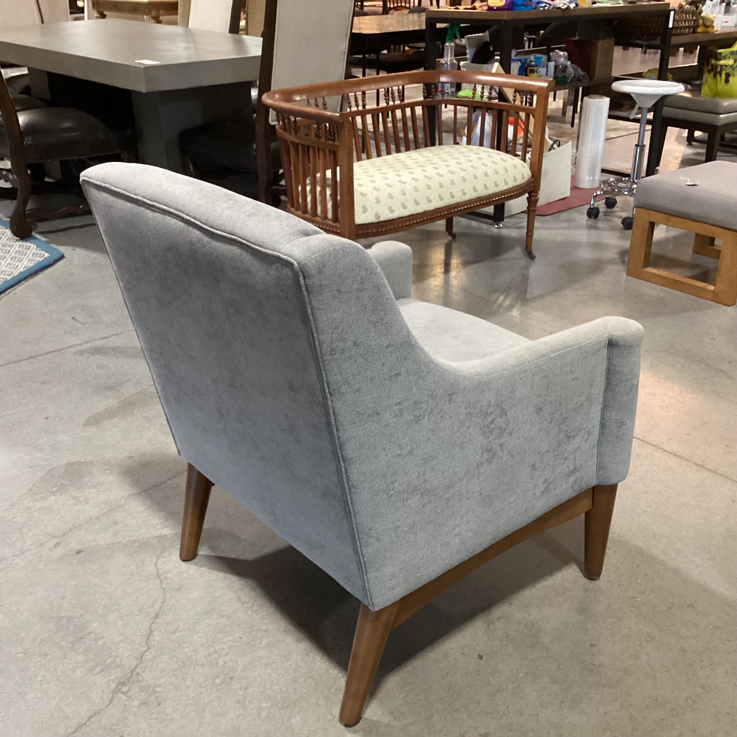 Hulala Home Grey Woven & Wood Slope Arm Chair 29"x 29"x 35"