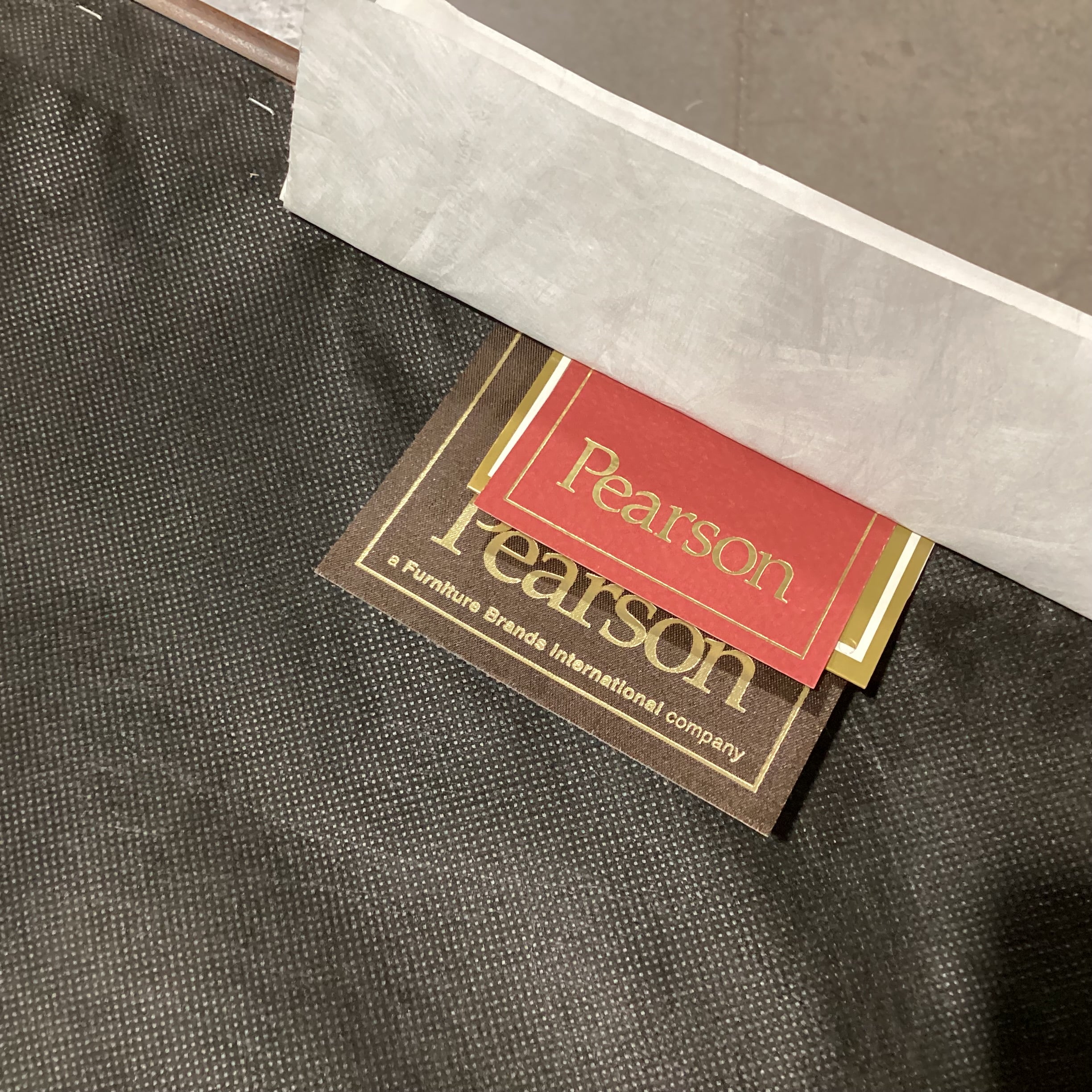 Pearson Furniture Red Leather Tufted & Carved Wood Ottoman 39"x 28"x 18"