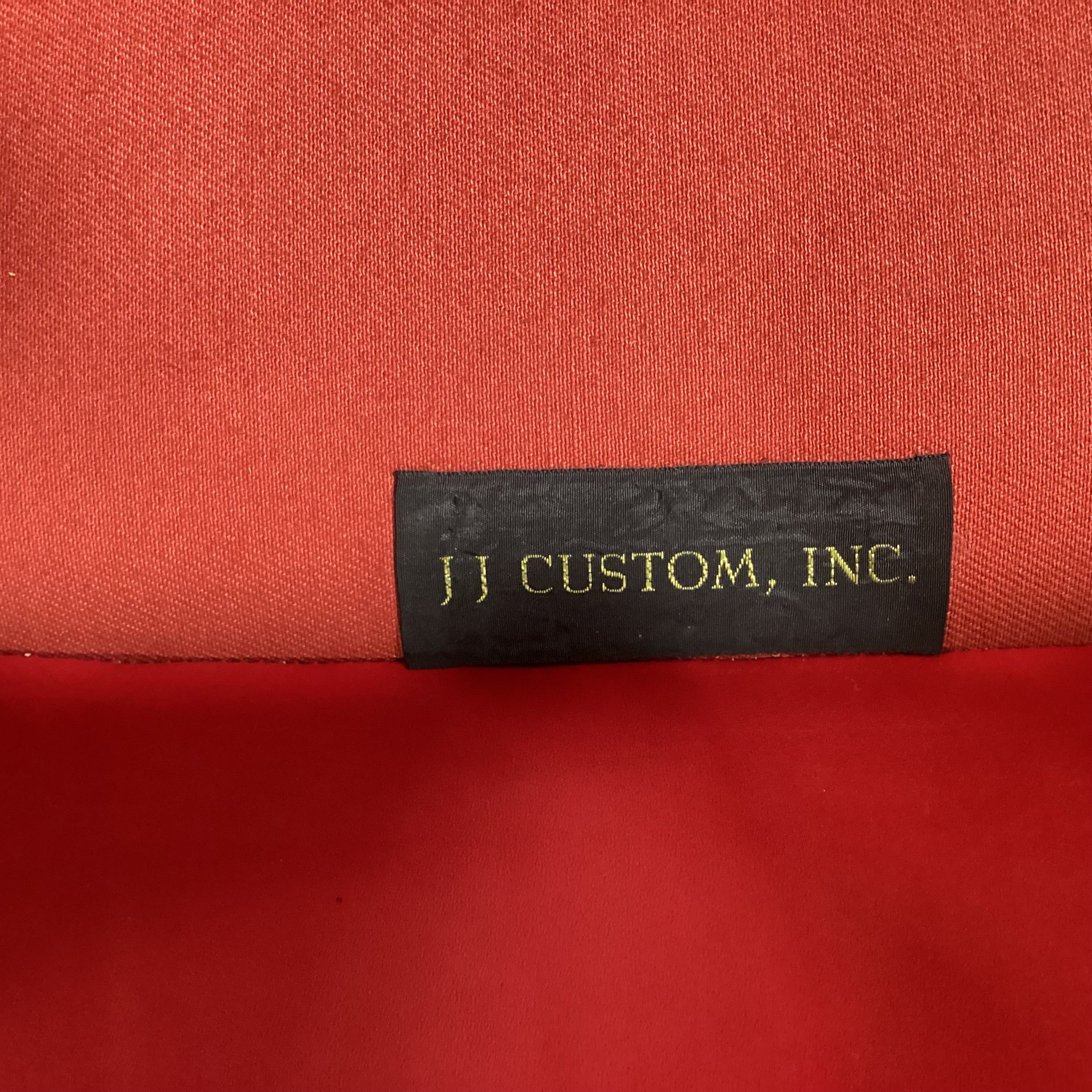 JJ Custom Red Leather Nailhead High Back Chair 35"x 37"x 38.5"