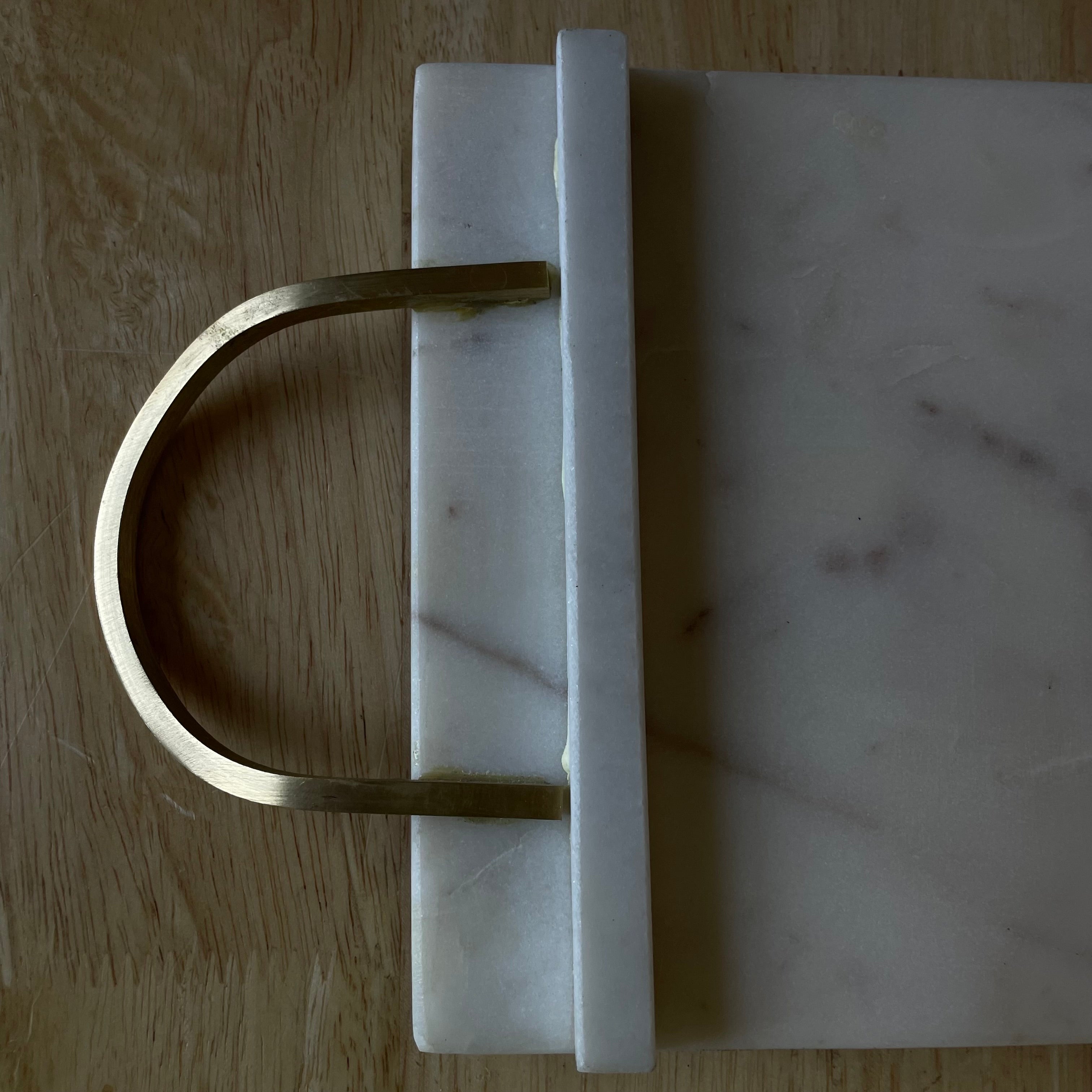 Nina Marble Cheese Board with Brass Handles, by Anthropologie,21"x 6"x .75"