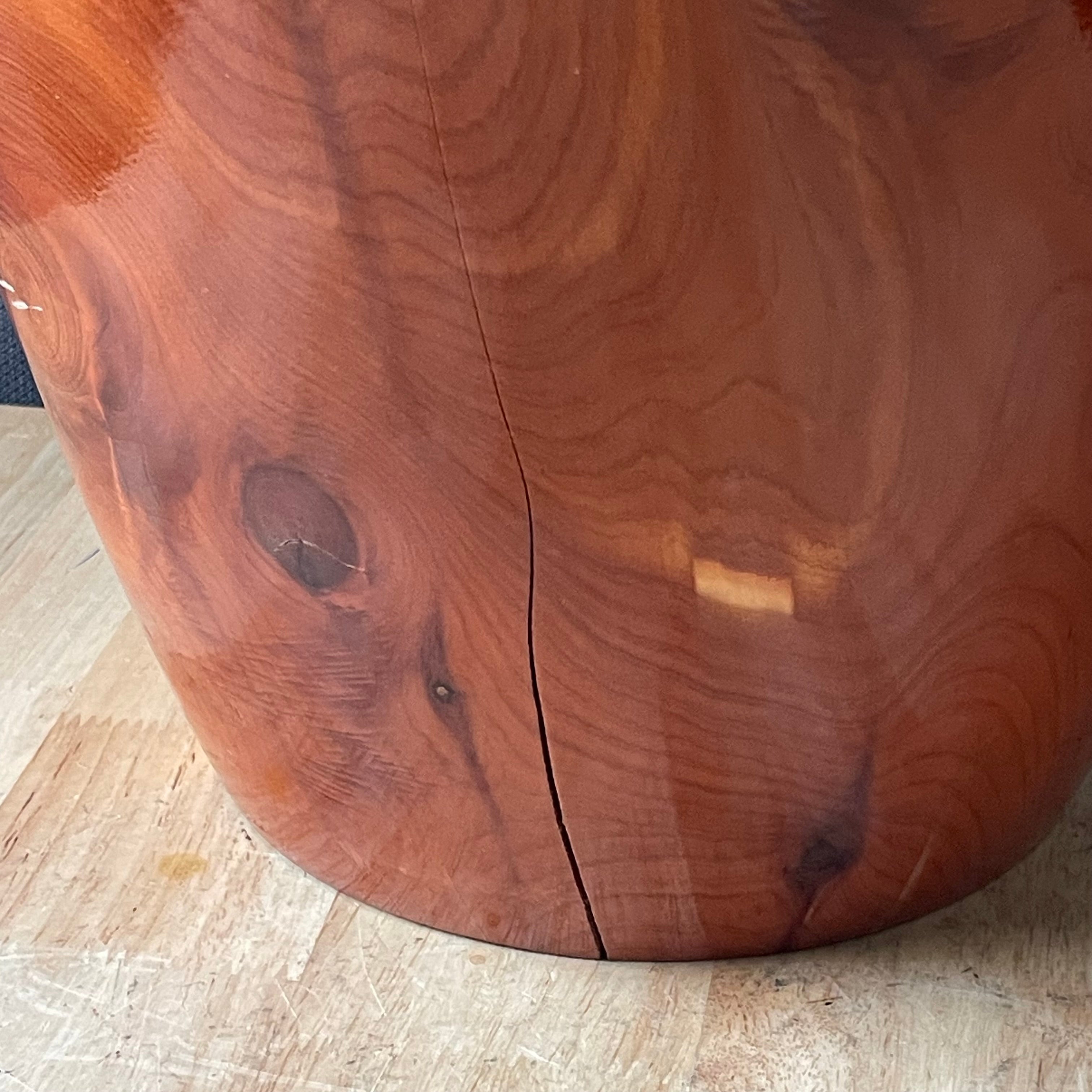 John Scott, Colorado Artist Hand-Turned Burl Wood Vase, 12"x 21"