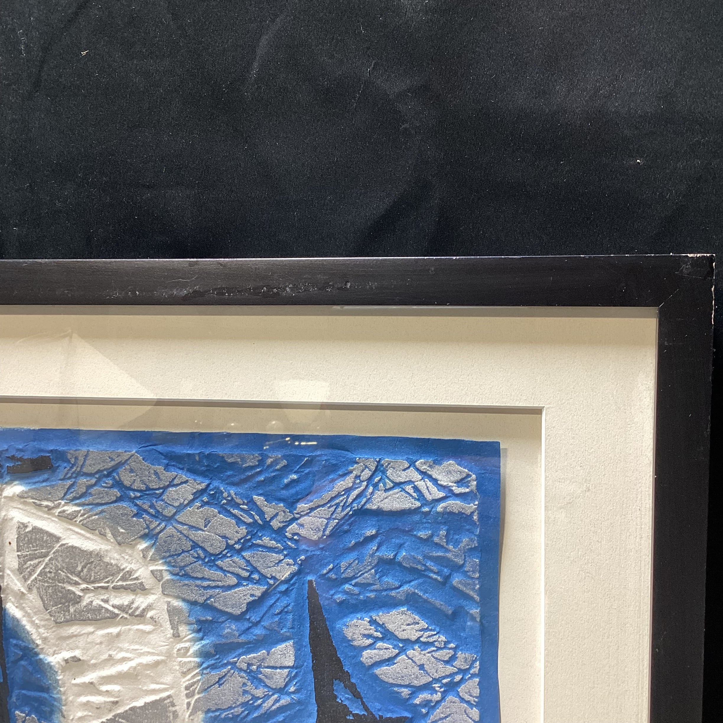 Zhang Bai-Bo Signed/Dated Limited Edition Boat Linocut Print 24" x 23"