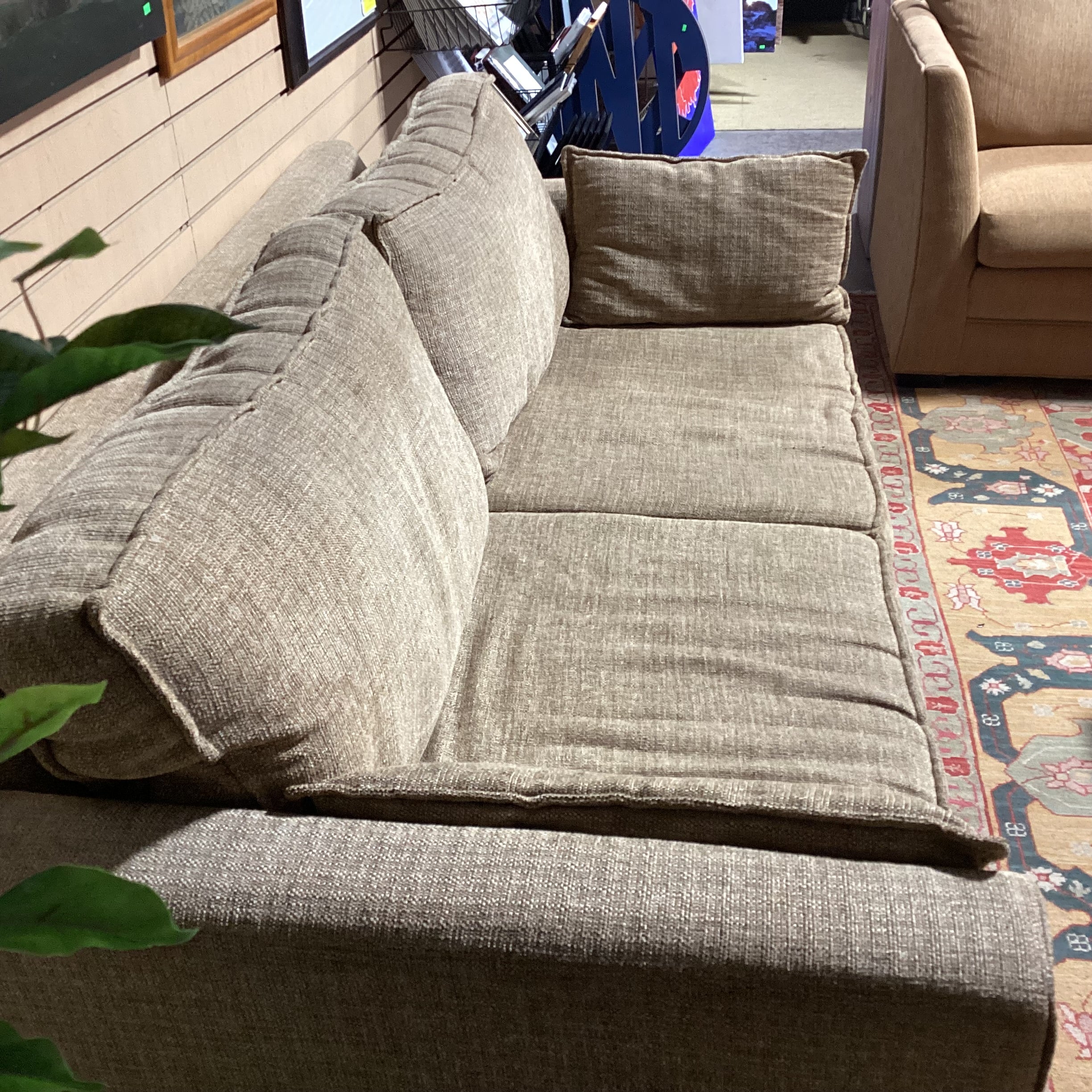 Hiatt Furniture Gold & Tan Woven Sofa 84"x 40"x 31"