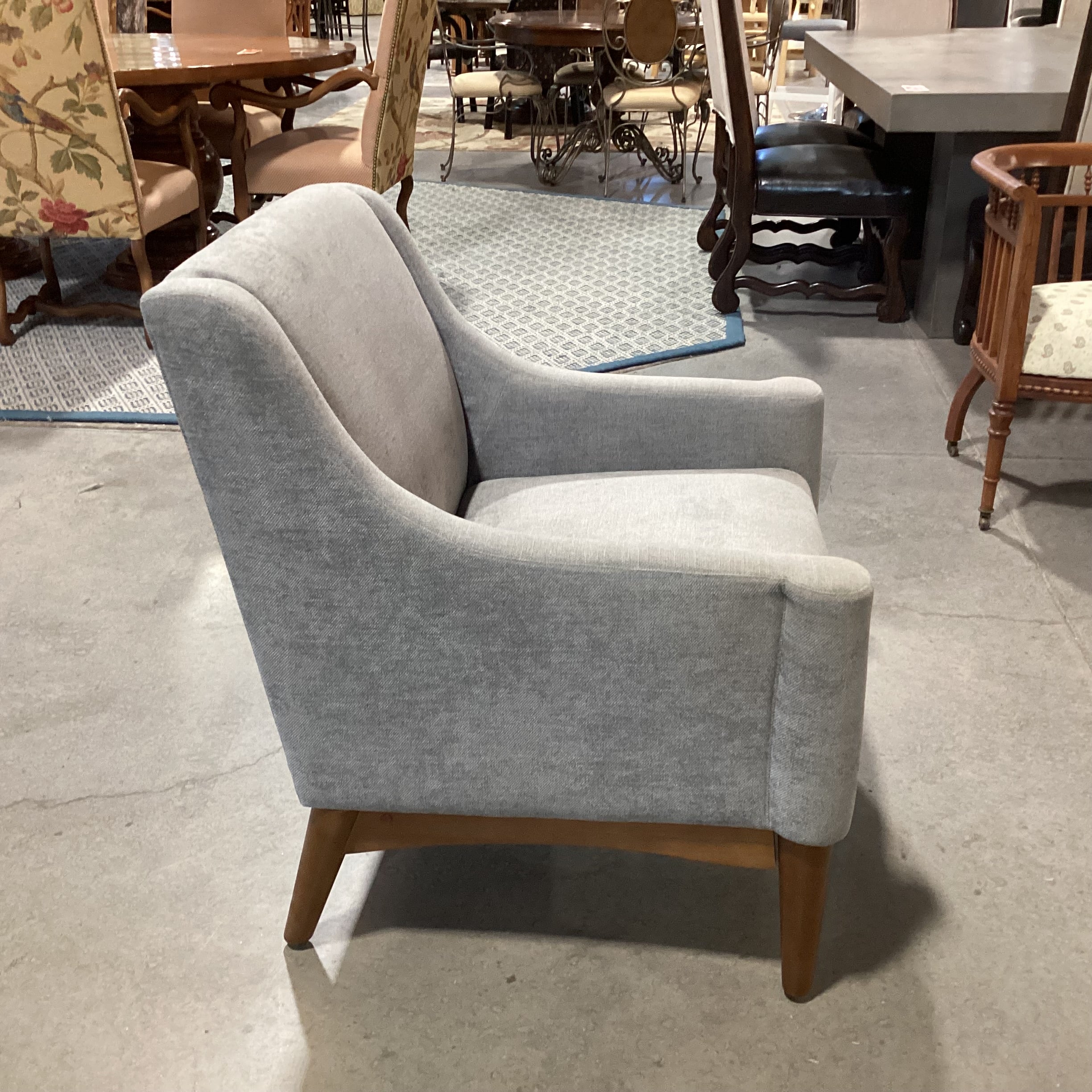 Hulala Home Grey Woven & Wood Slope Arm Chair 29"x 29"x 35"