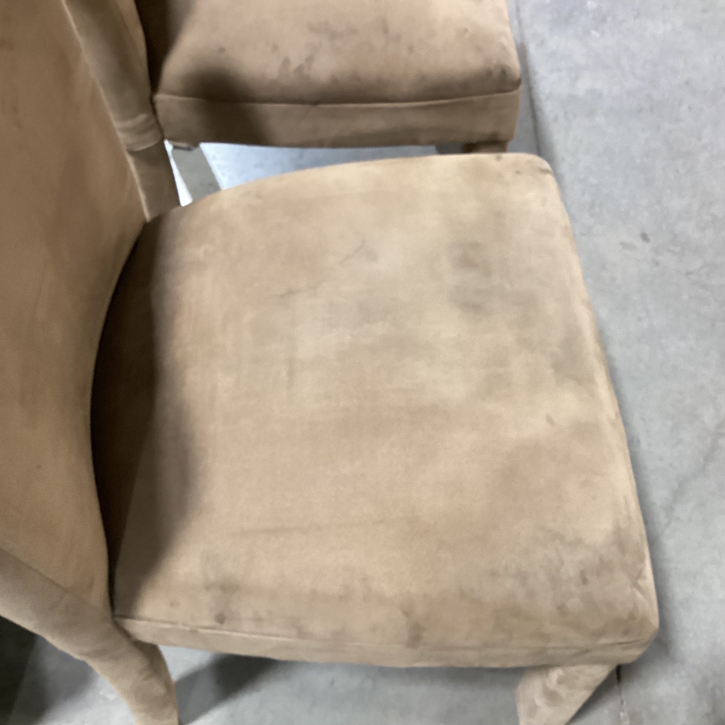 SET of 4 Light Brown Ultra Suede Dining Chairs 19"x 18"x 38"