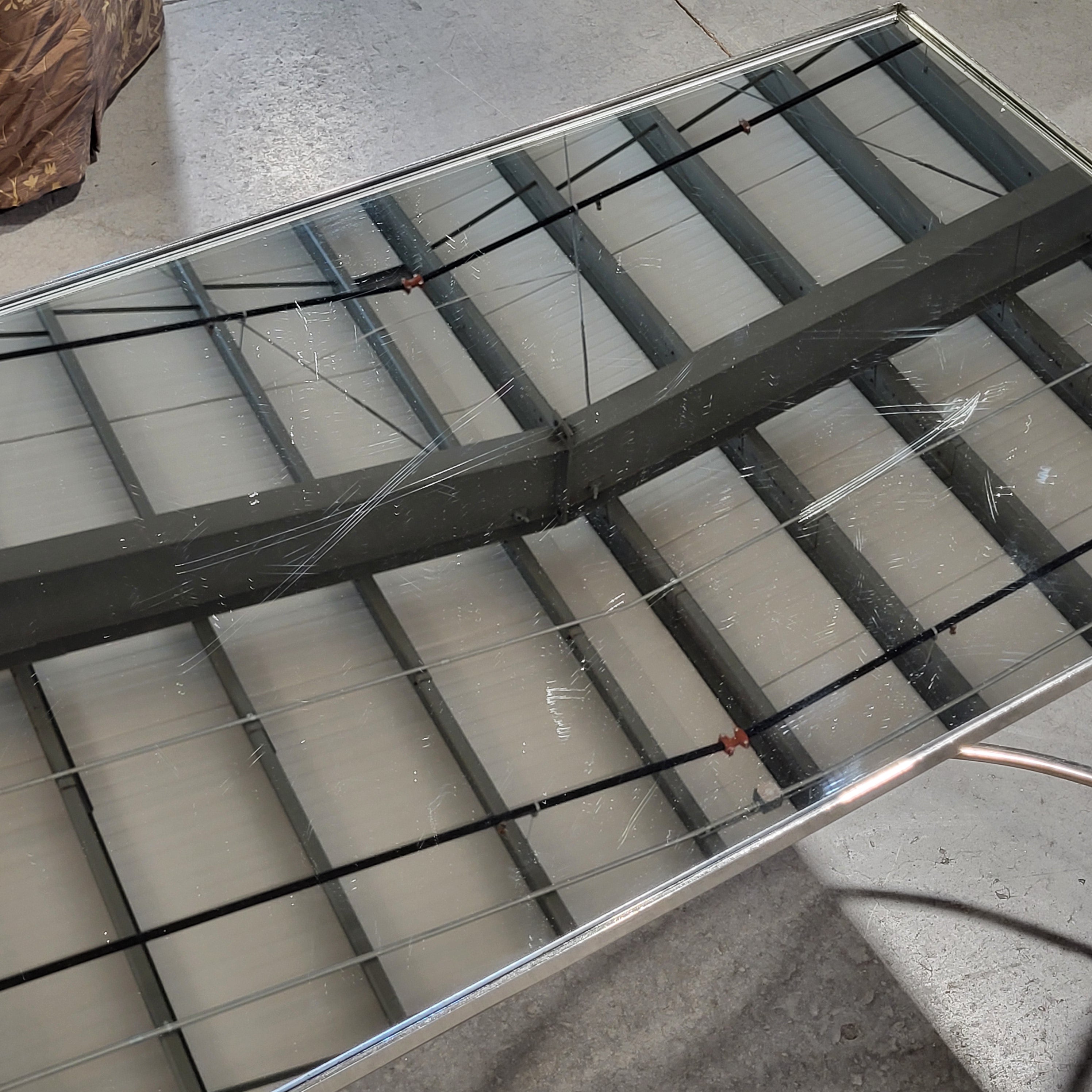 Art Deco Regency Style Silver Mirrored Coffee Table 36"x 20"x 20"