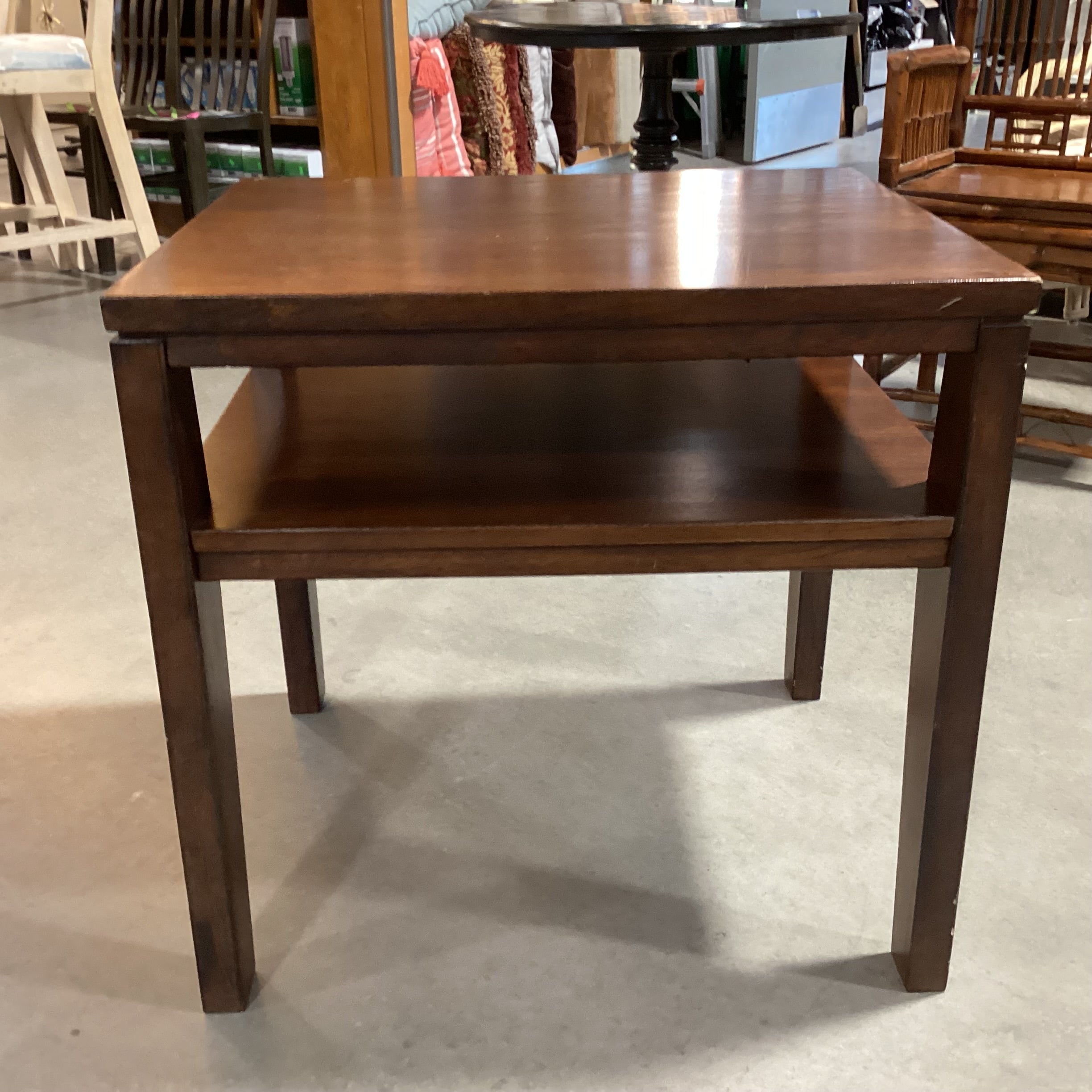 Ashley Furniture Dark Finish Wood Open Shelf End Table 26"x 22"x 25"