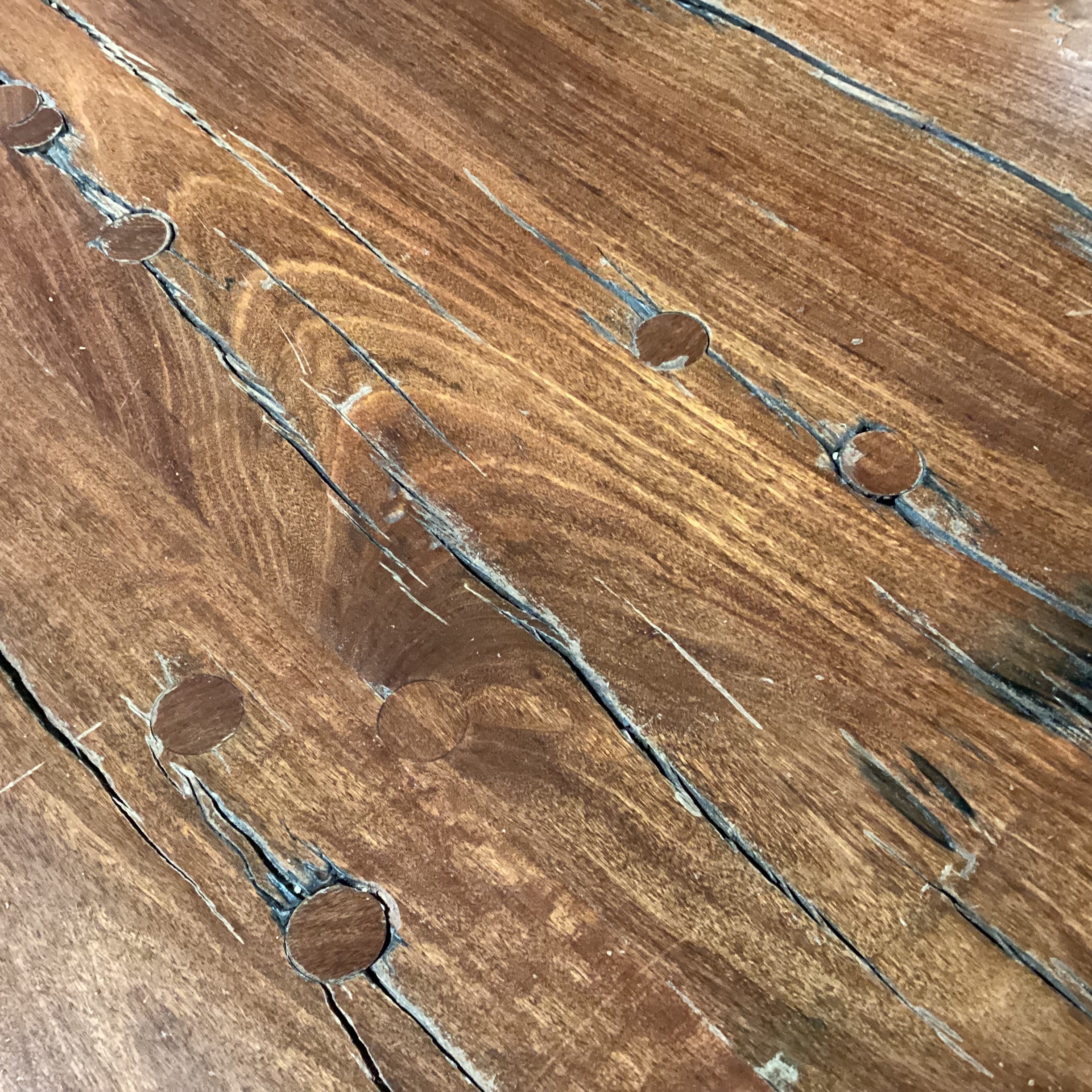 Vintage Solid Wood with Peg Knotching & Trestle Dining Table 72"x 48"x 30"