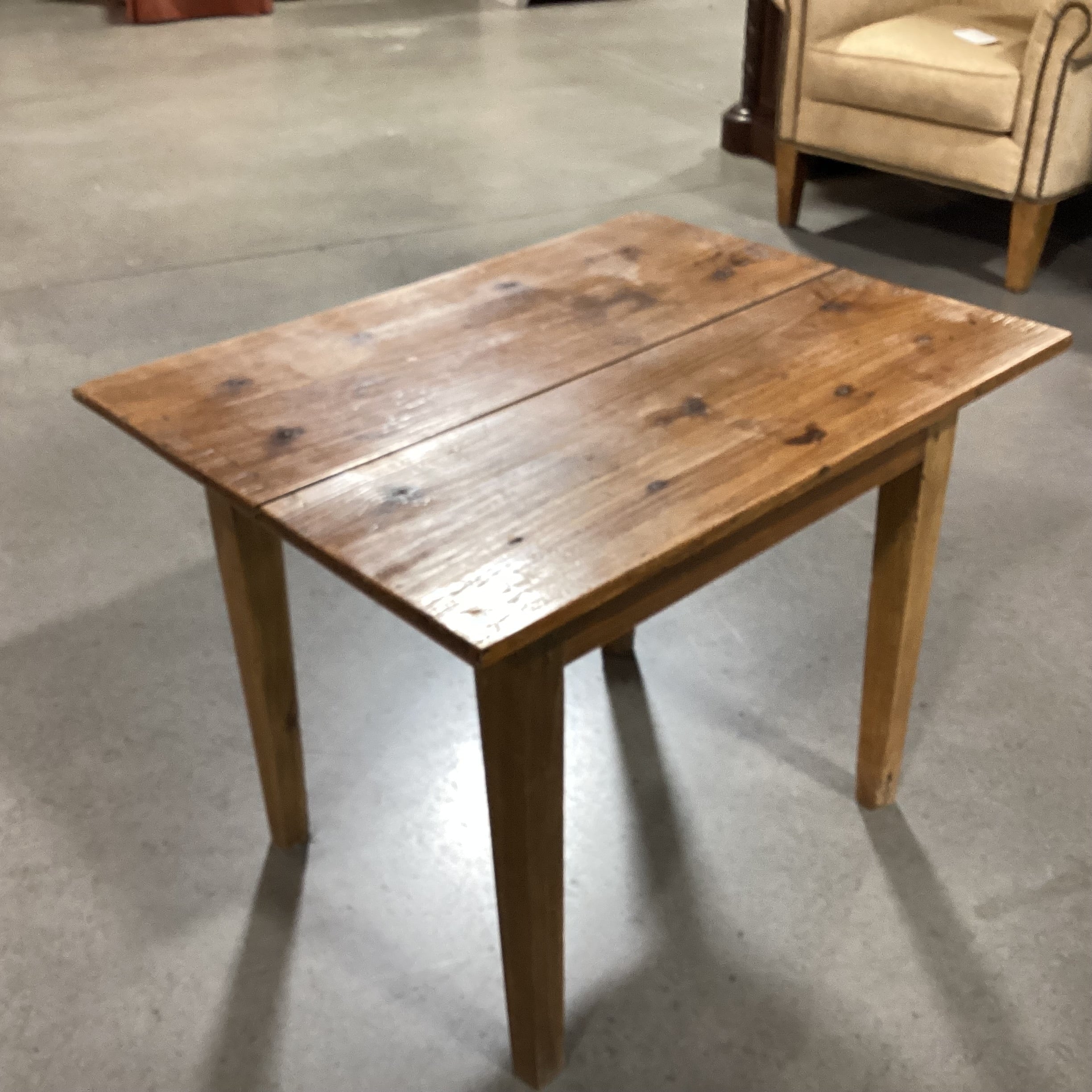 Antique Wood & Plank Accent Table 30"x 22.5"x 23"