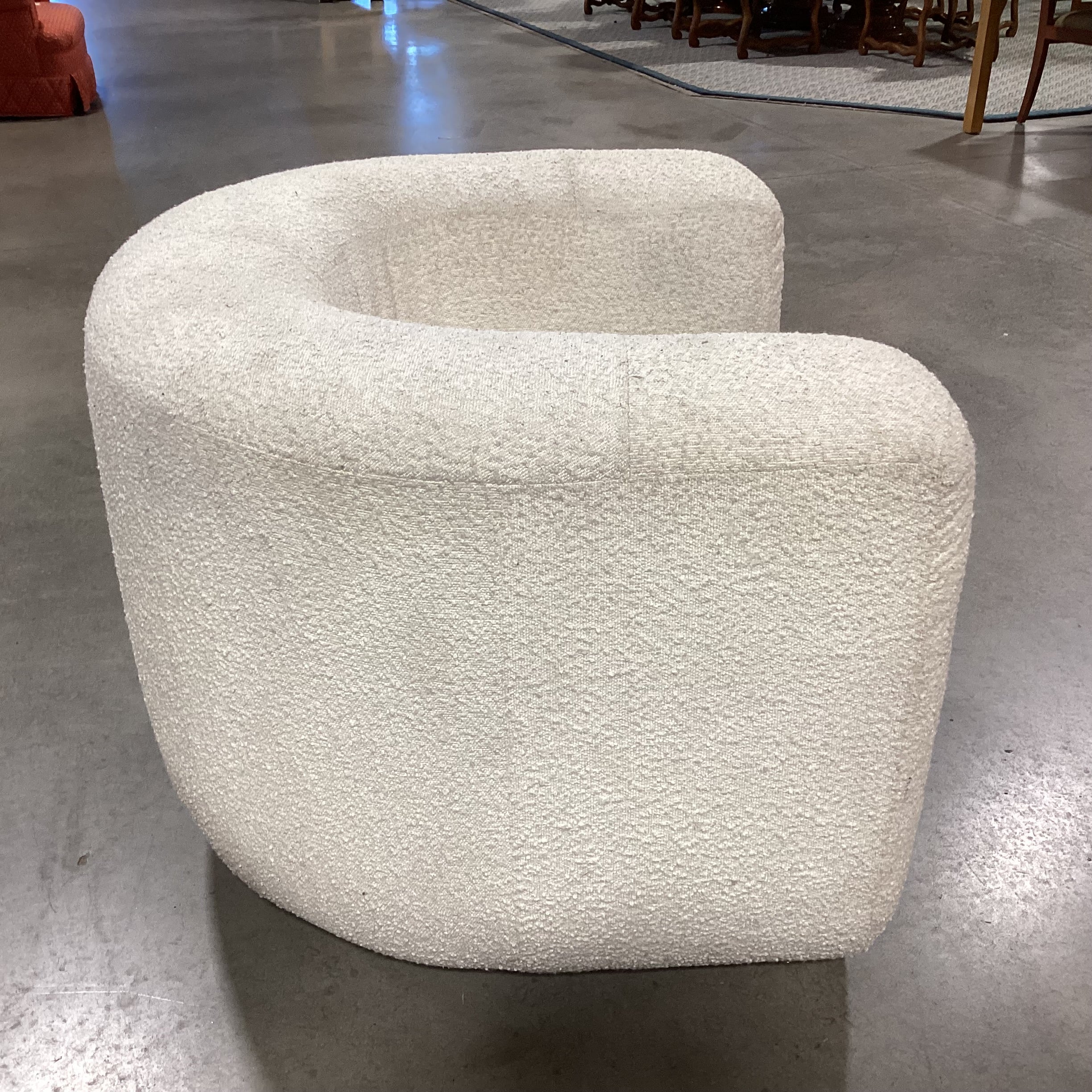 Contemporary Ivory Boucle Chair 41"x 34"x 29"
