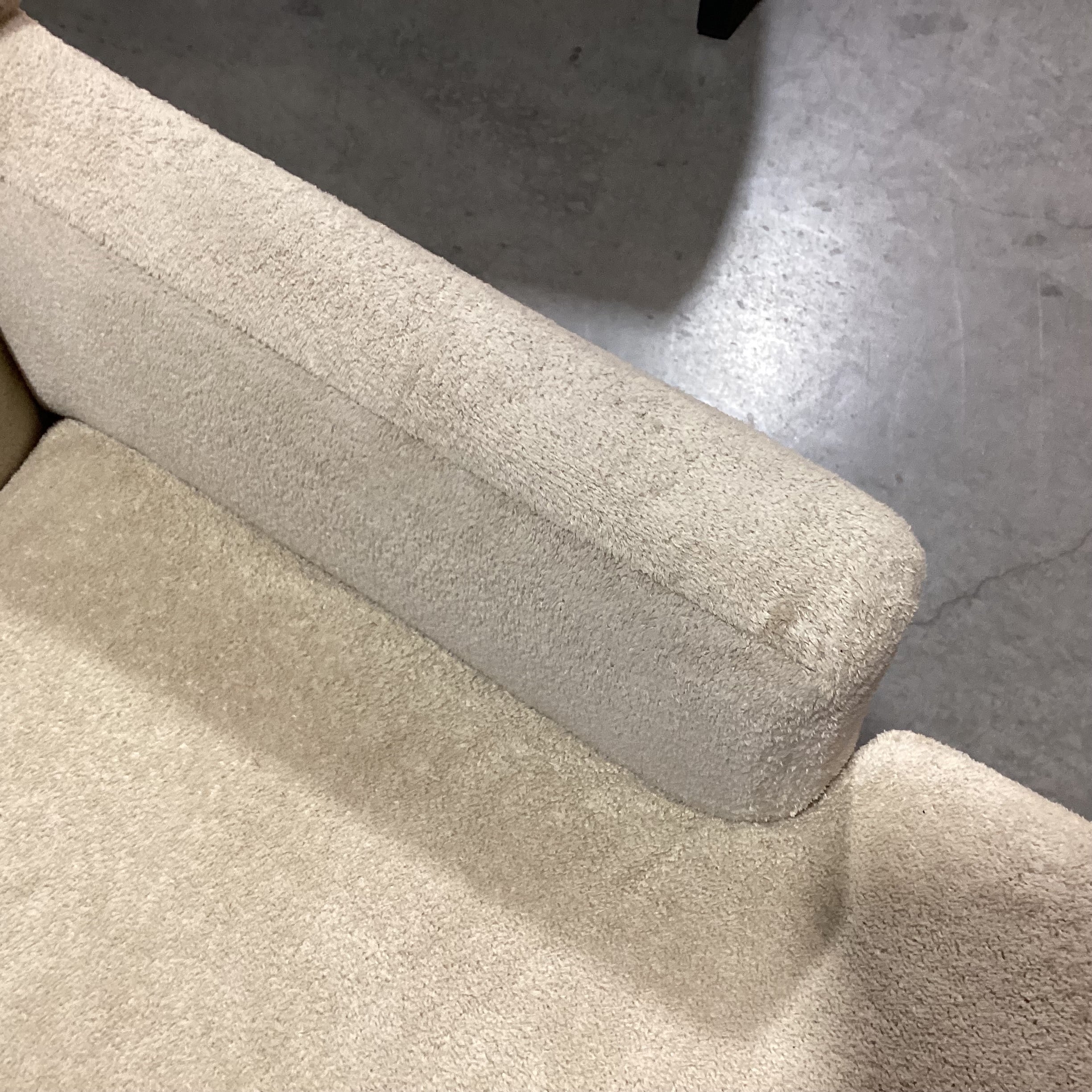 Cream Textured Plush & Black Legs Chair 25"x 28"x 38"