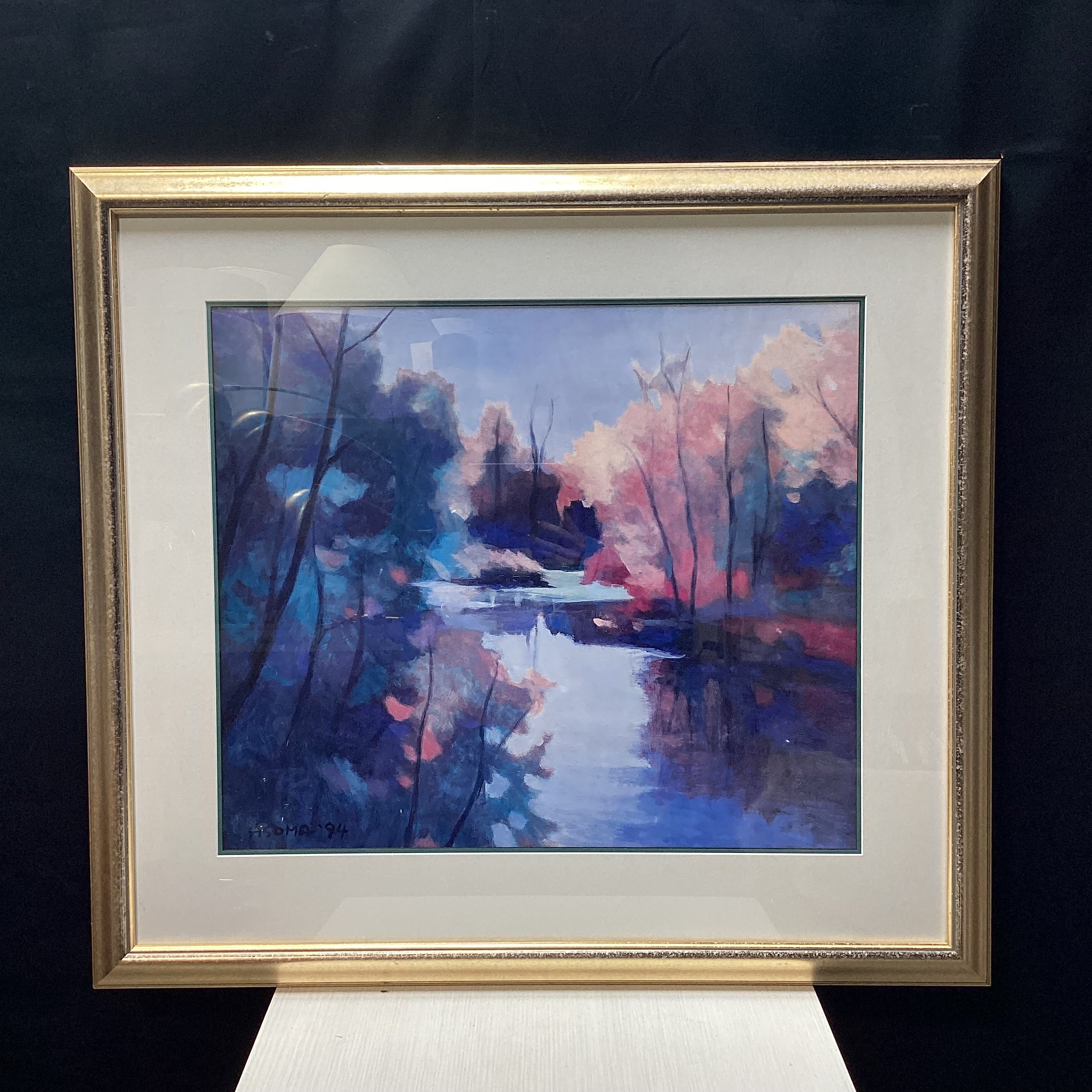 Tadashi Asoma Landscape Print In Light Gold Frame 33.5" x 30"