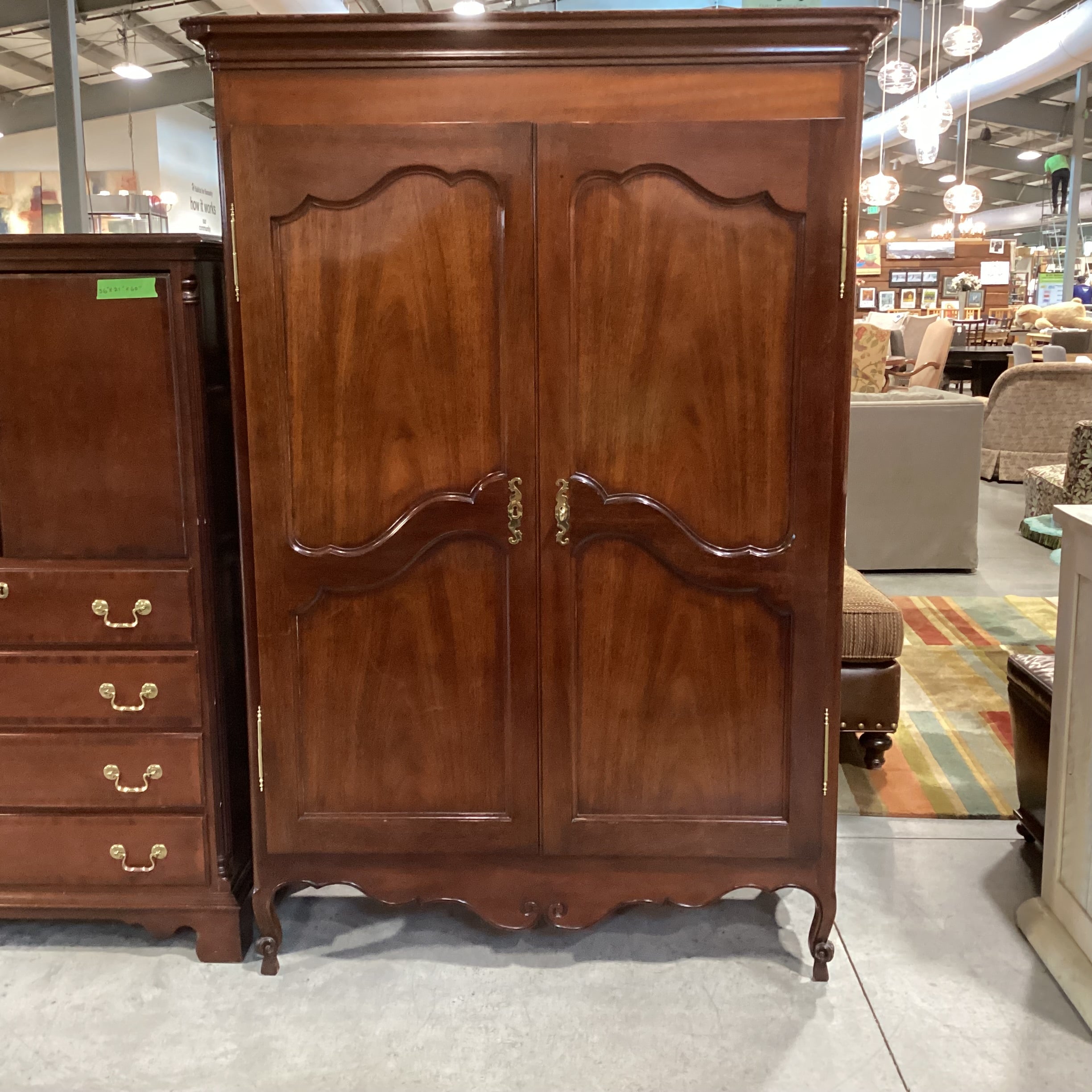 Kindel Winterthur Reproductions Lacquer Finished Wood 2 Door 3 Drawer Armoire 52"x 23"x 75"