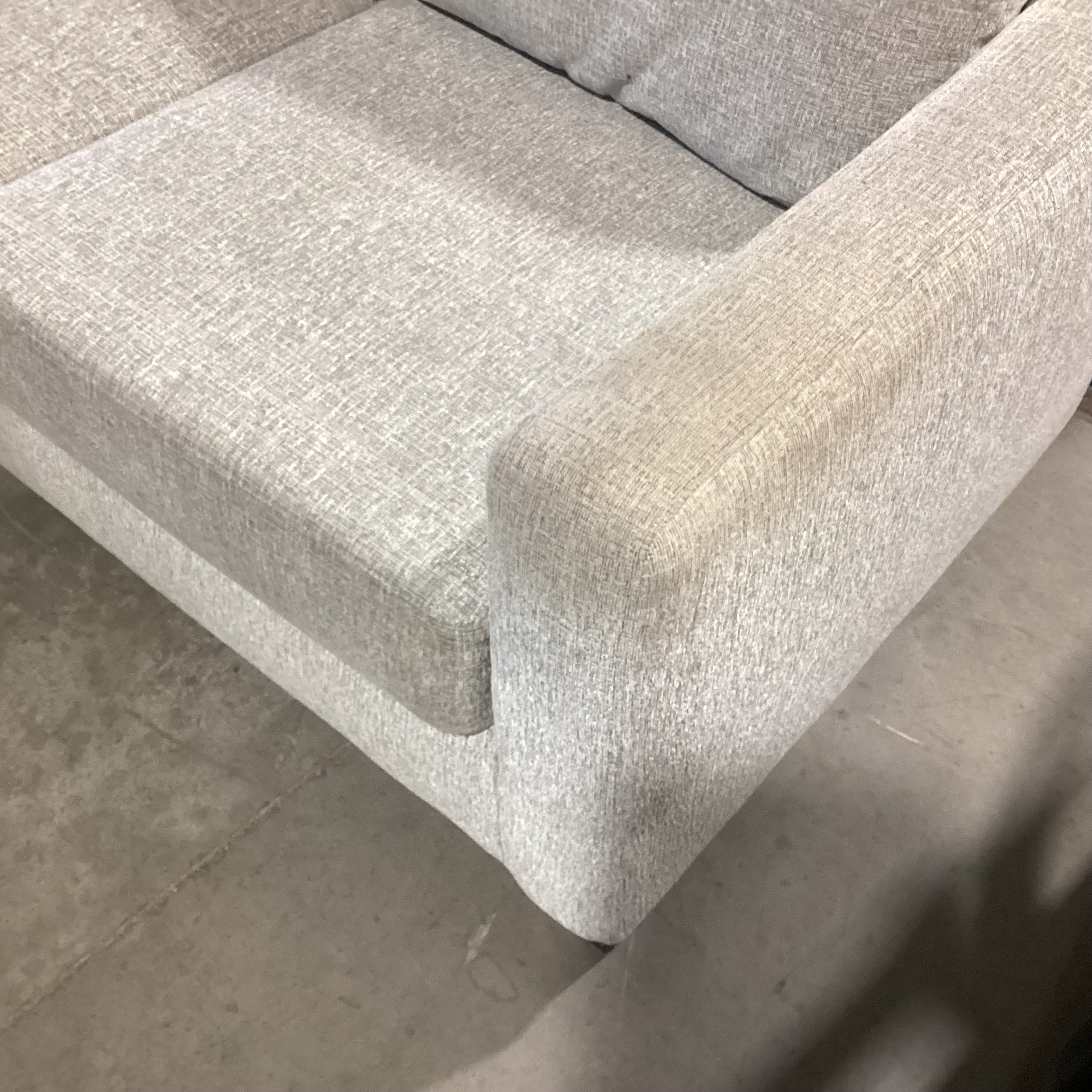 Heather Grey Woven With Flip Down Console 2 Piece Sectional 80"x 58"x 33"x 35"