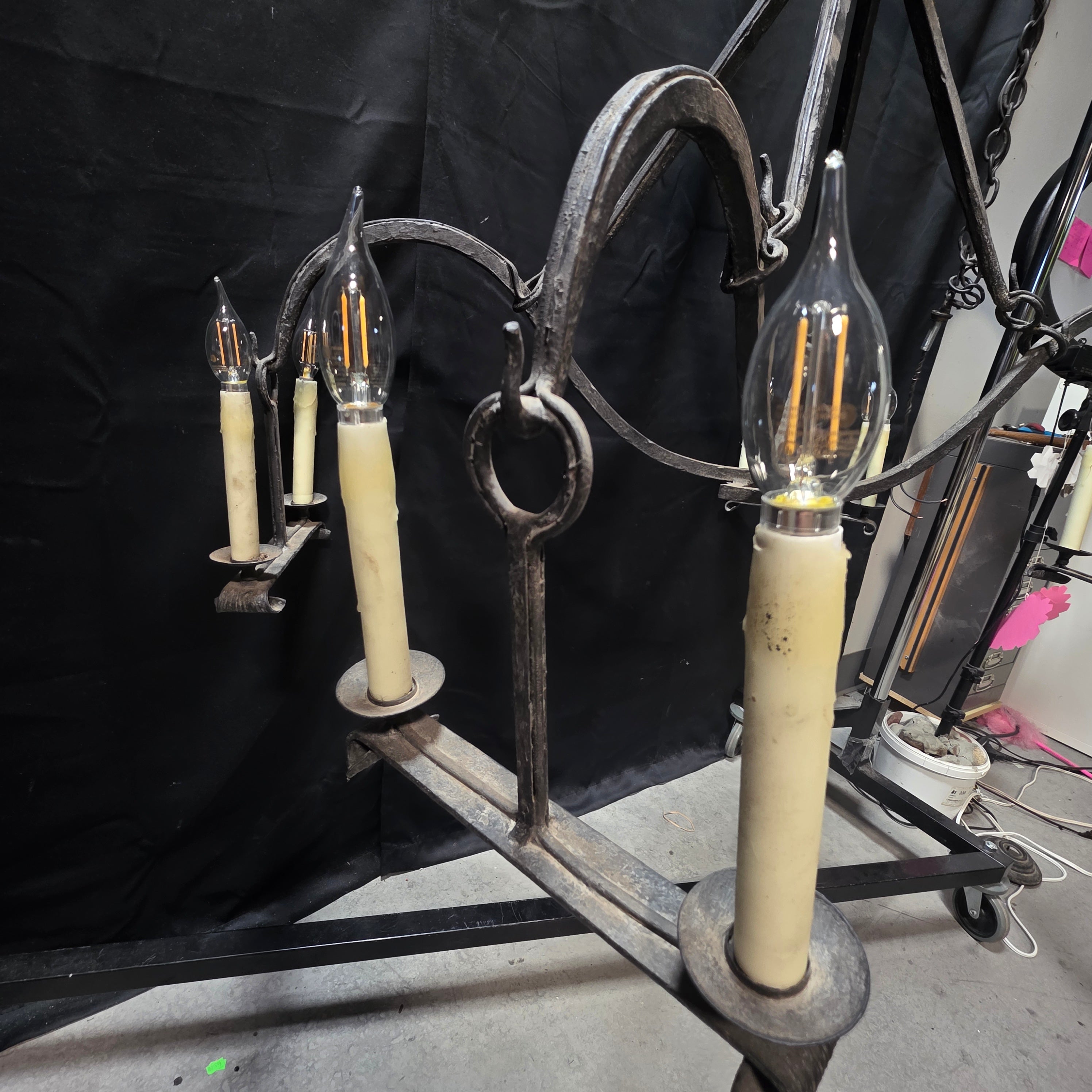Dennis and Leen Gothic Iron Chandelier 8 Light 45"x31"x32"